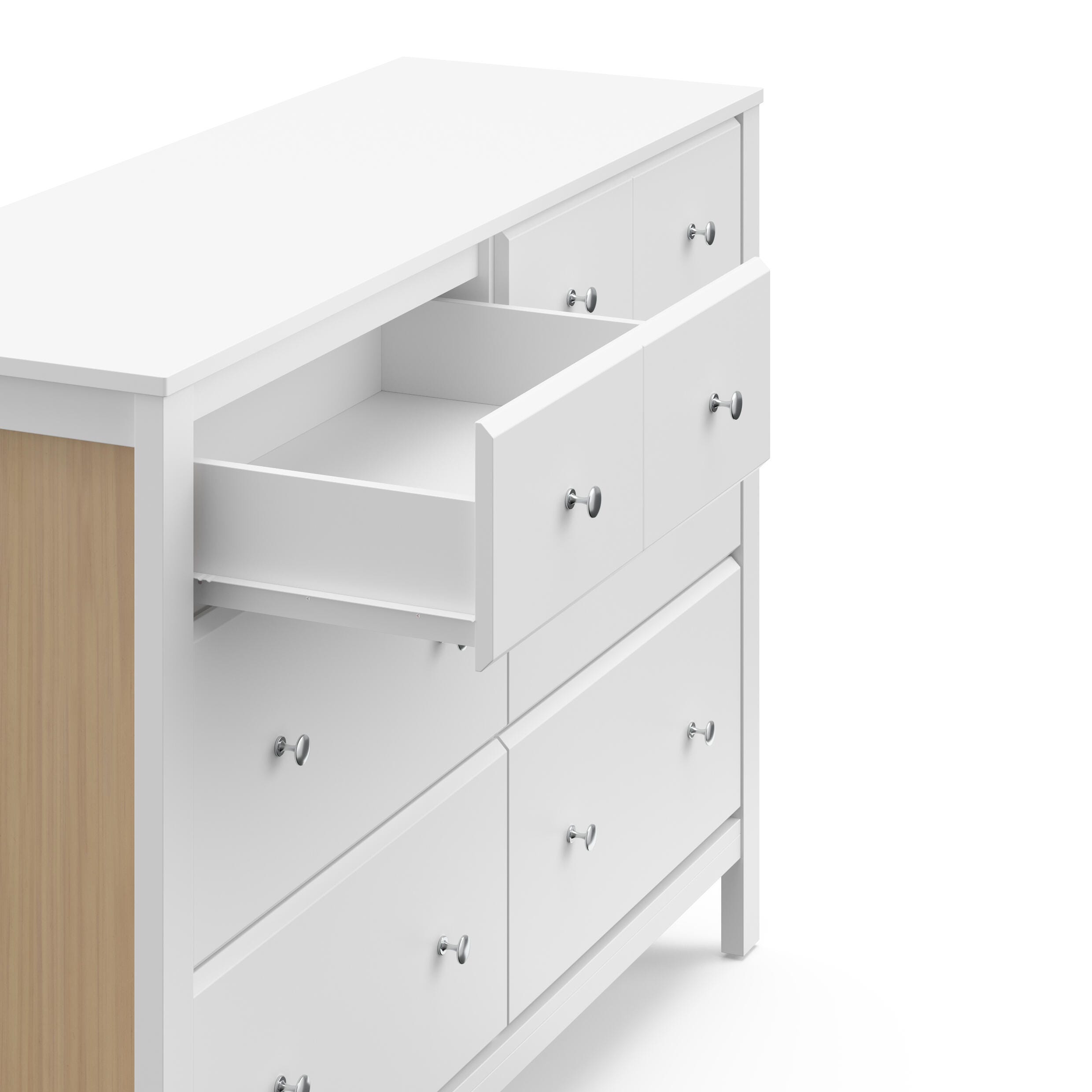 Storkcraft Horizon 6 Drawer Double Dresser, White/Driftwood, large