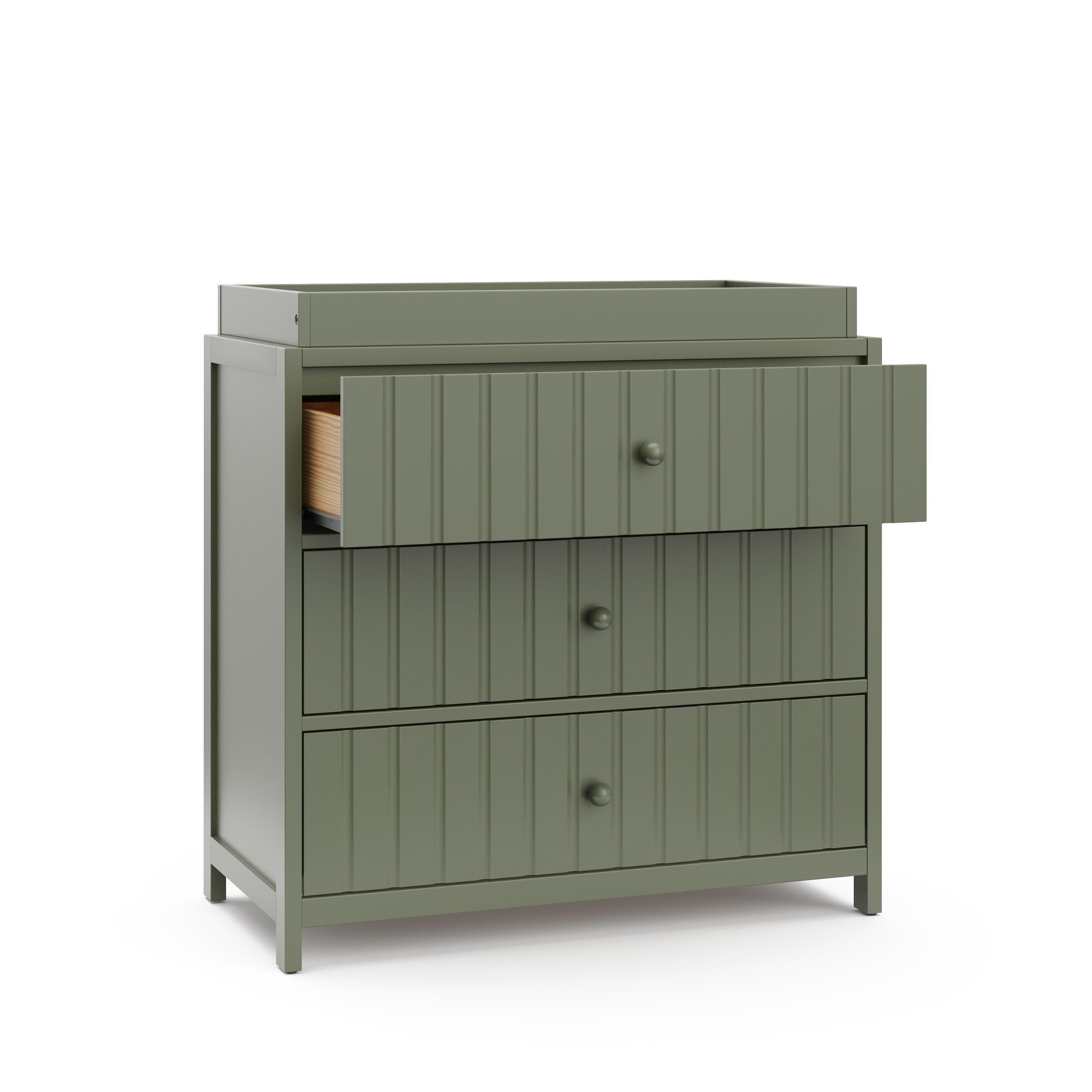 Graco Teddi 3 Drawer Chest with Changing Topper, Olive, large