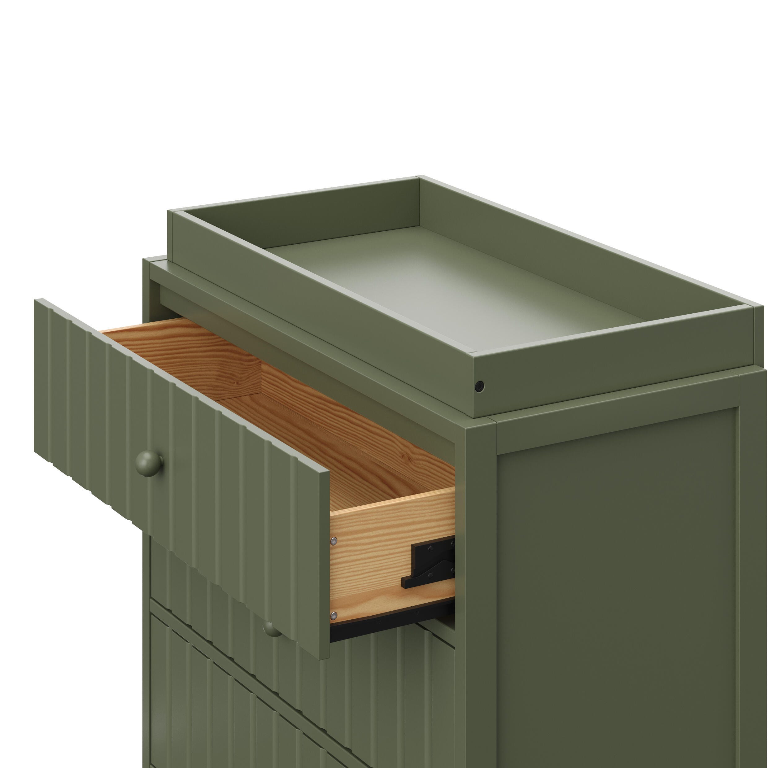 Graco Teddi 3 Drawer Chest with Changing Topper, Olive, large