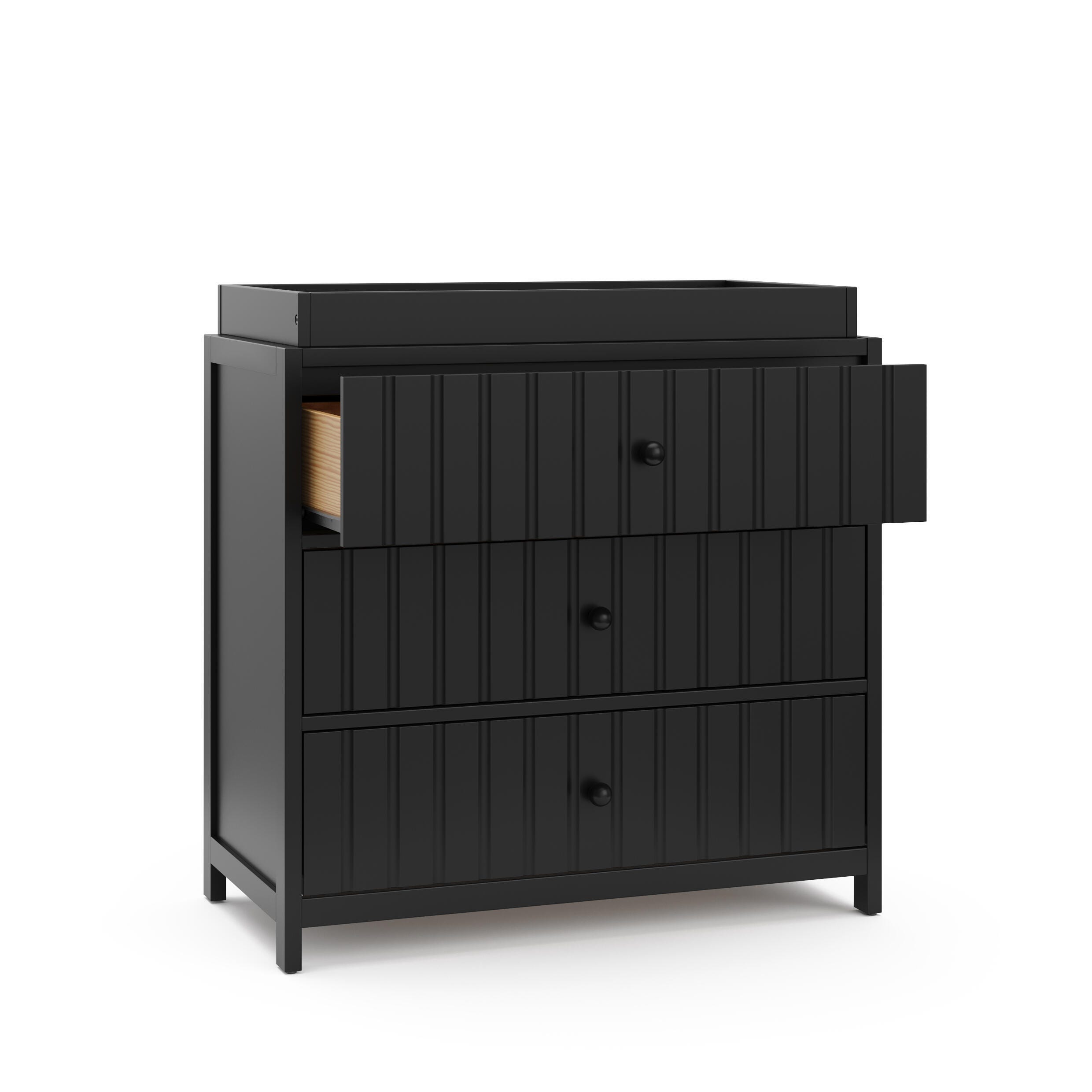 Graco Teddi 3 Drawer Chest with Changing Topper, Black, large