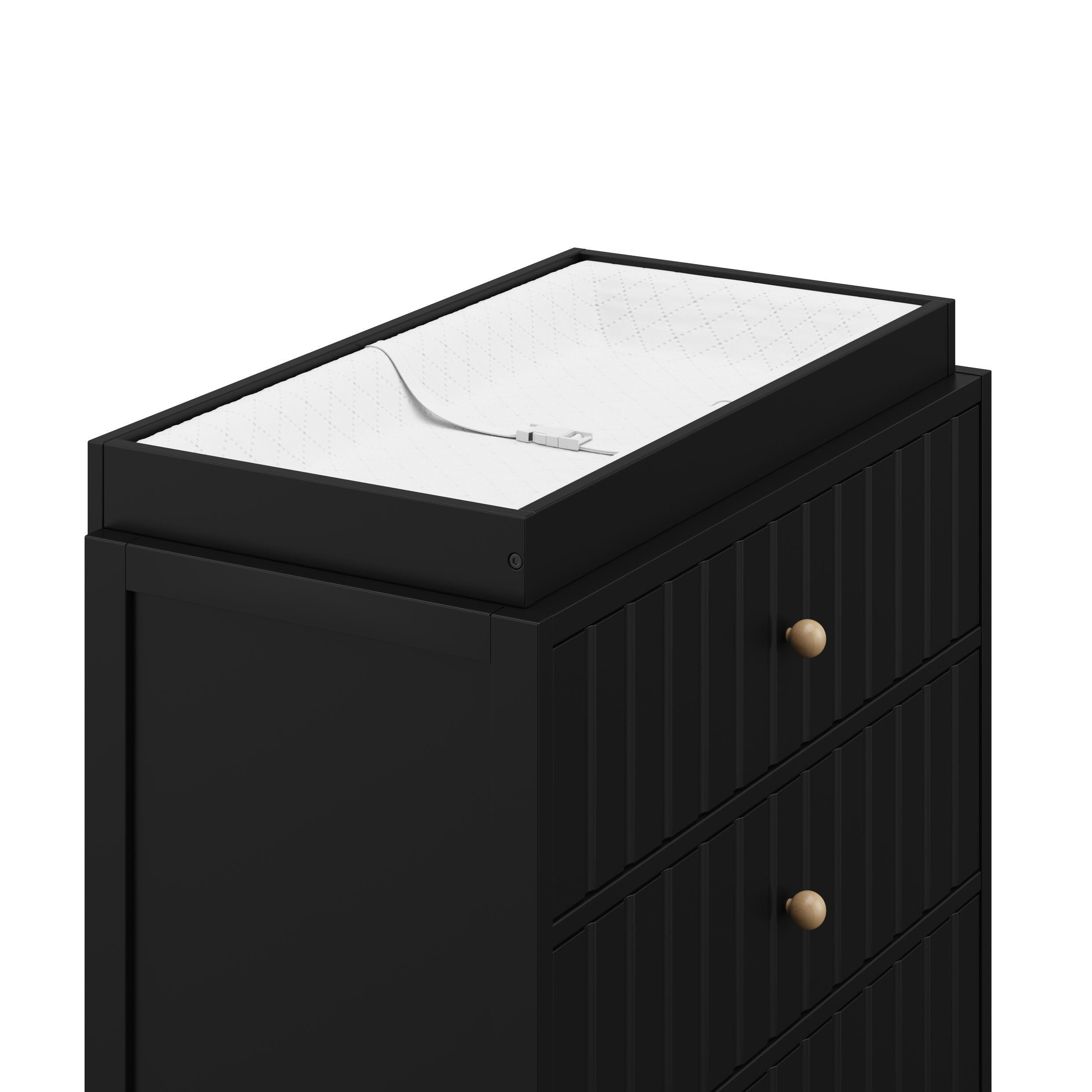 Graco Teddi 3 Drawer Chest with Changing Topper, Black, large
