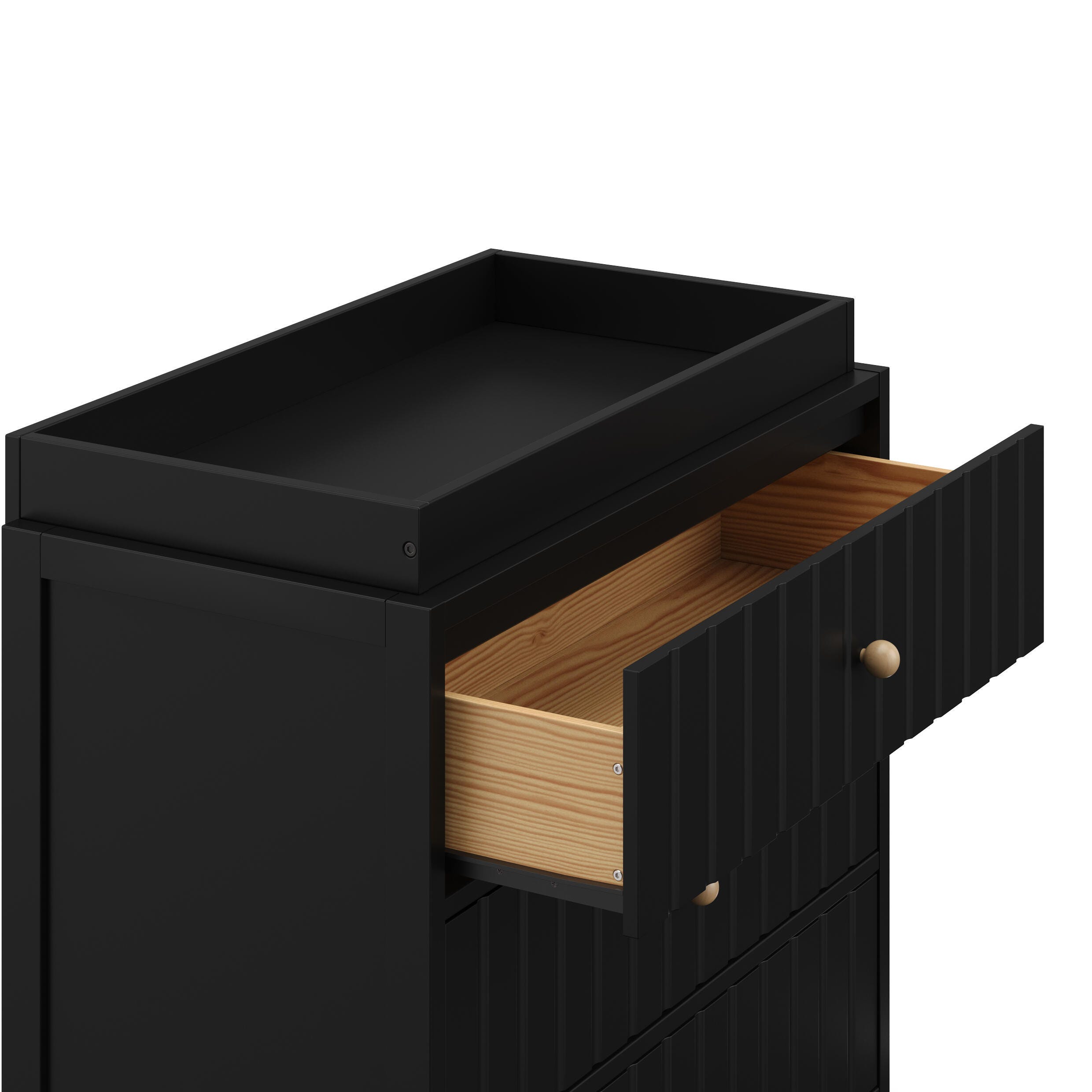 Graco Teddi 3 Drawer Chest with Changing Topper, Black, large
