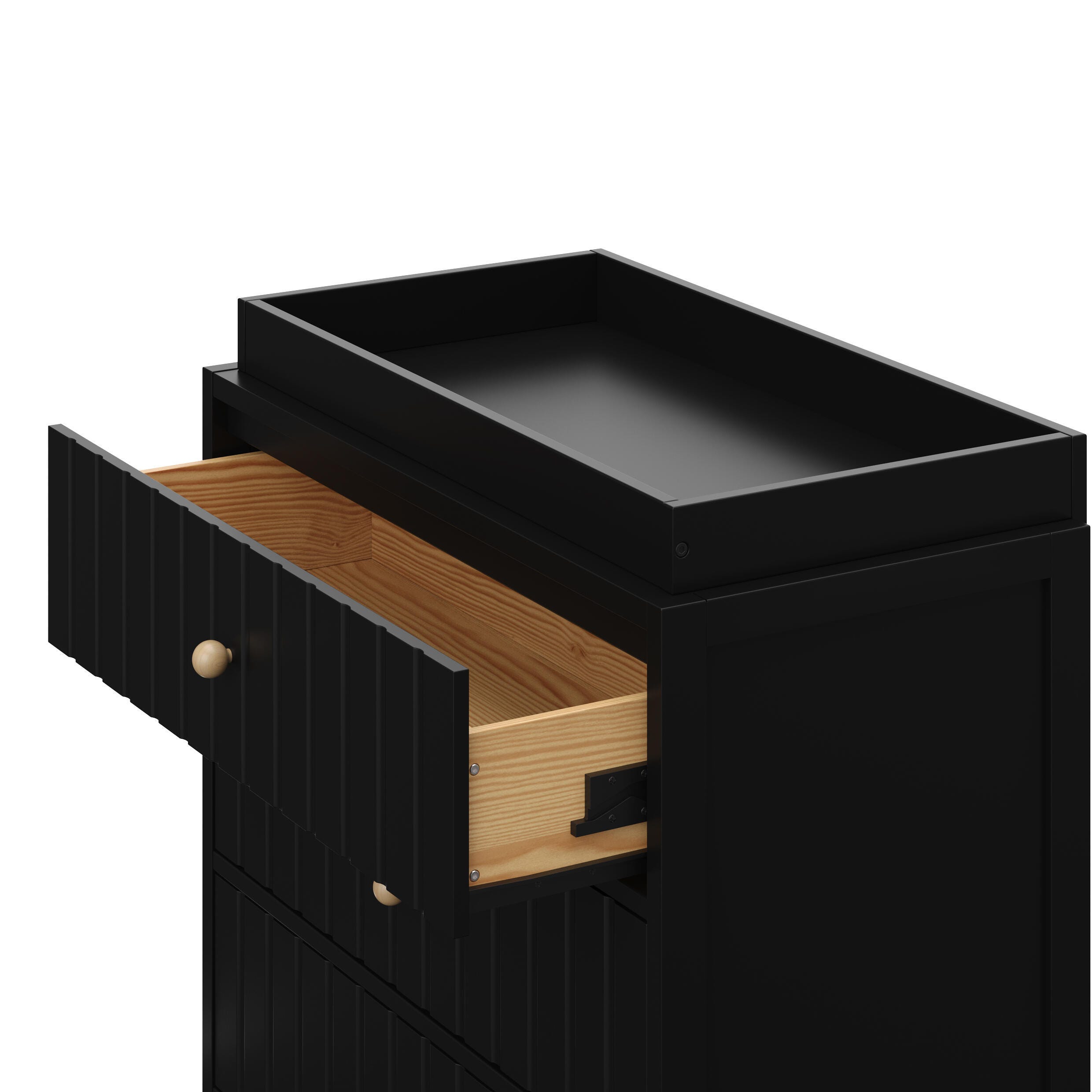 Graco Teddi 3 Drawer Chest with Changing Topper, Black, large