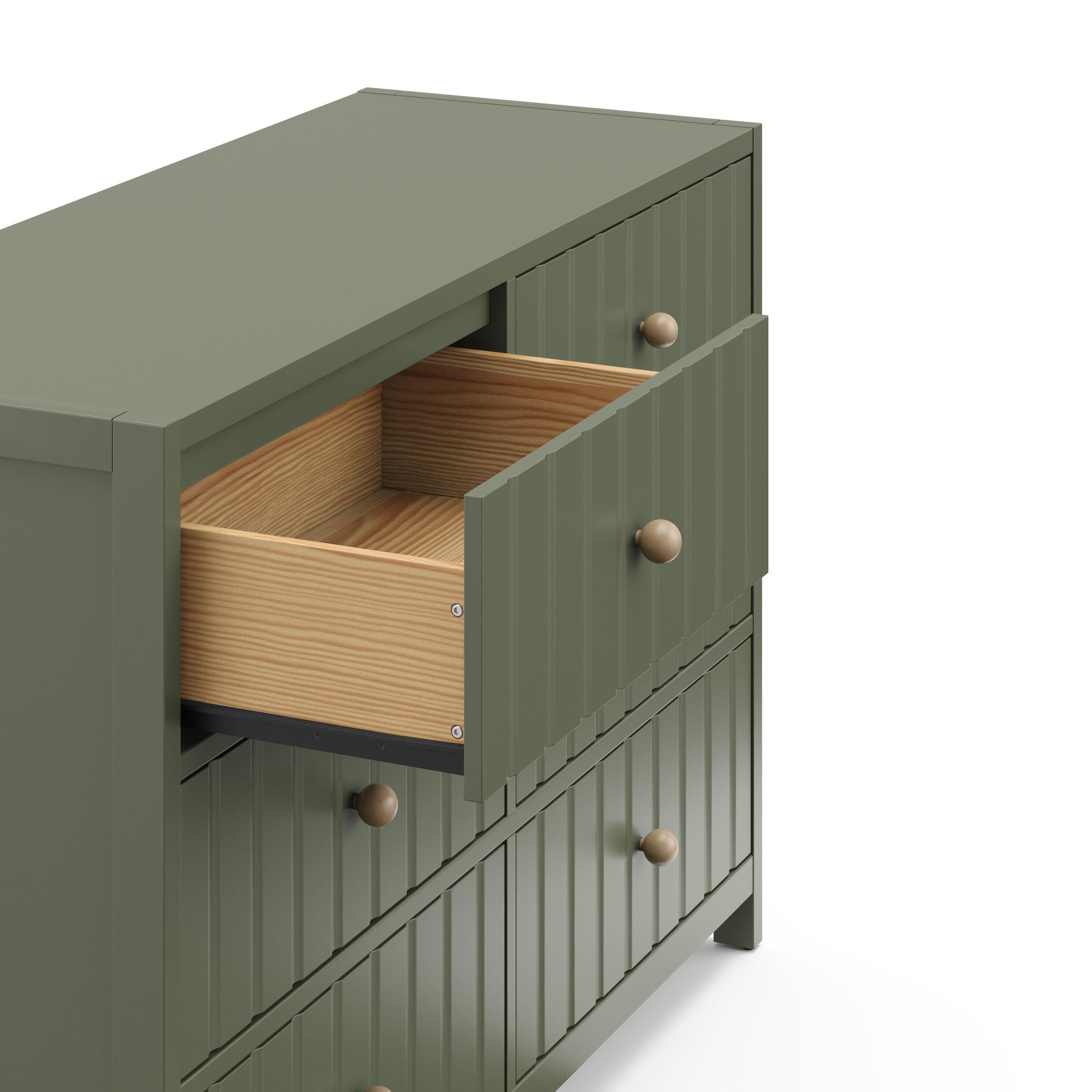 Graco Teddi 6 Drawer Double Dresser, Olive, large