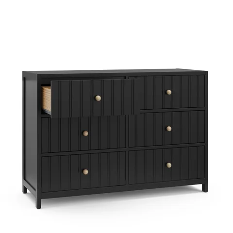 Teddi 6 Drawer Double Dresser Graco Color: Black Teddi 6 Drawer Double Dresser Graco Color: Black