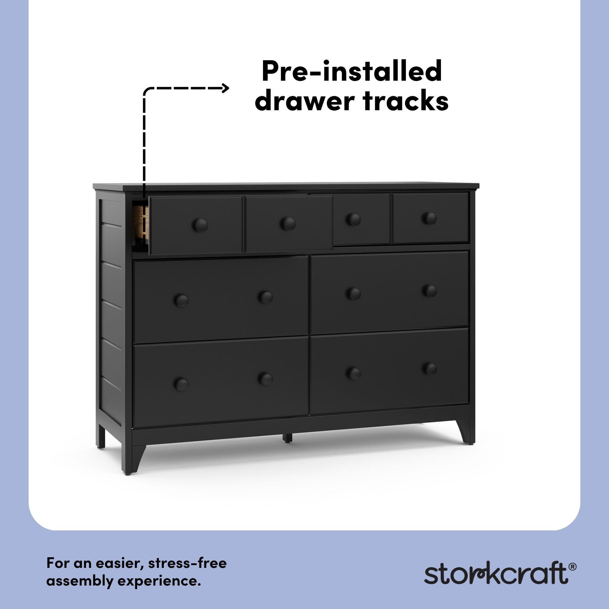 Storkcraft Moss 6 Drawer Double Dresser, , large