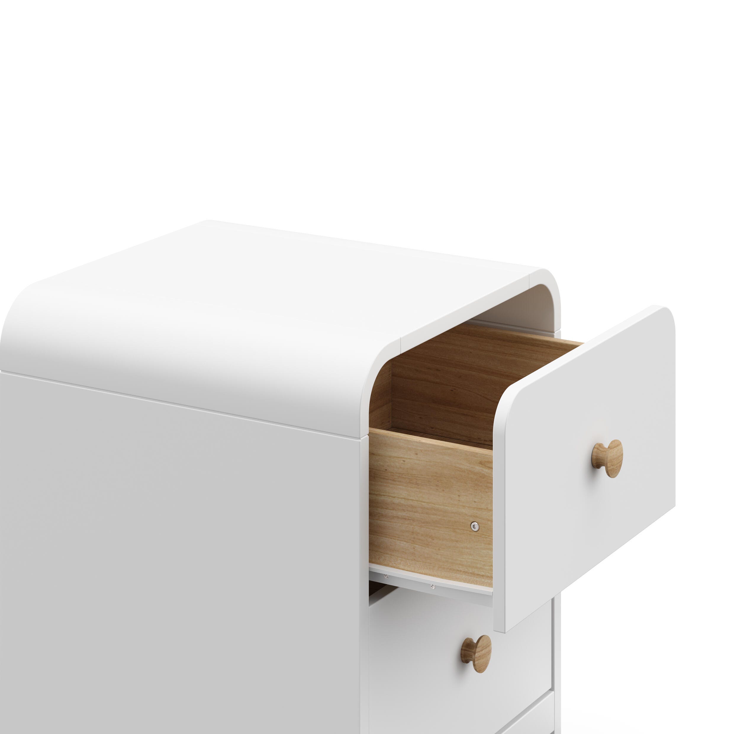 Storkcraft Next Santos 2 Drawer Nightstand, White, large