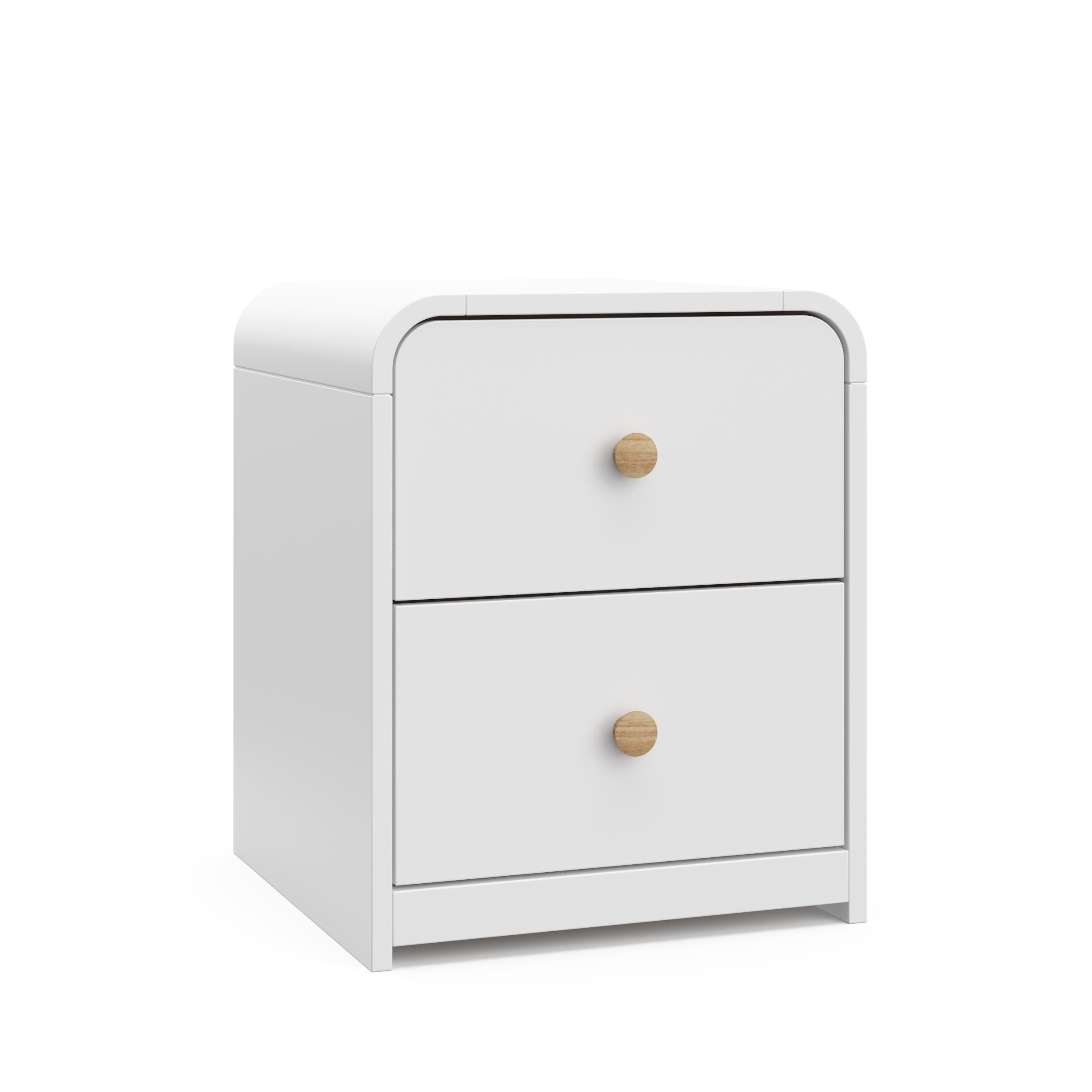 Storkcraft Next Santos 2 Drawer Nightstand, White, large