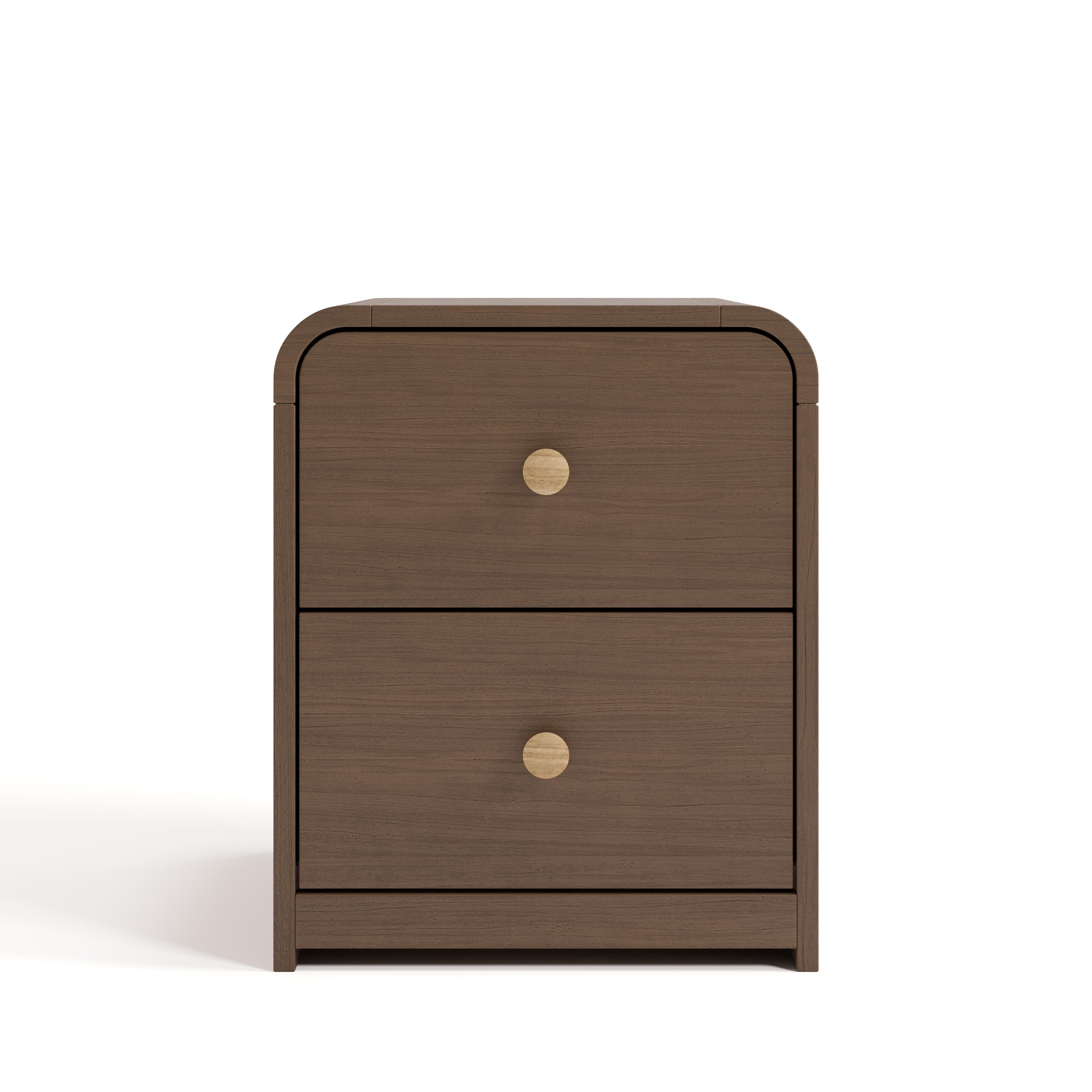 Storkcraft Next Santos 2 Drawer Nightstand, Hazelnut, large