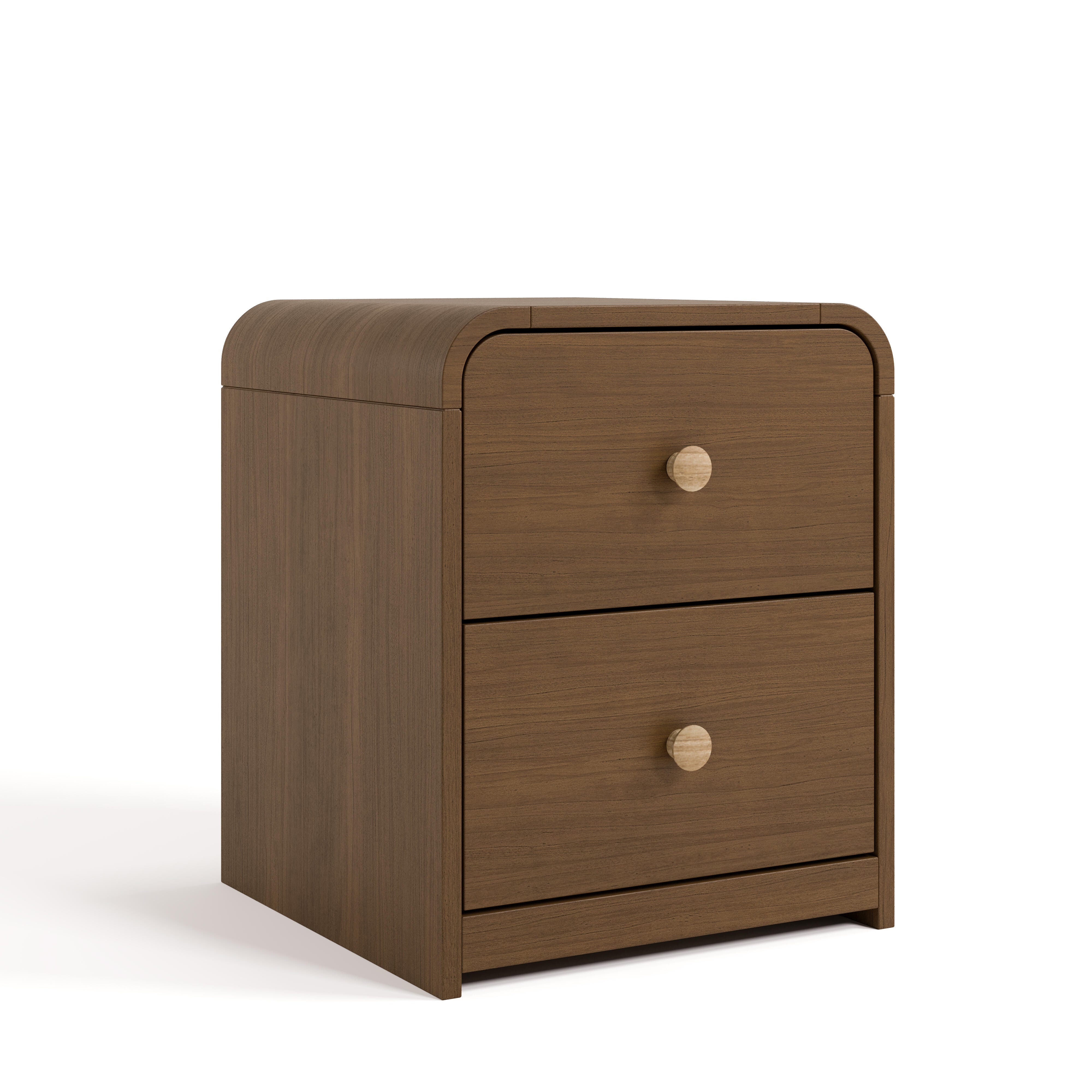 Storkcraft Next Santos 2 Drawer Nightstand, Hazelnut, large