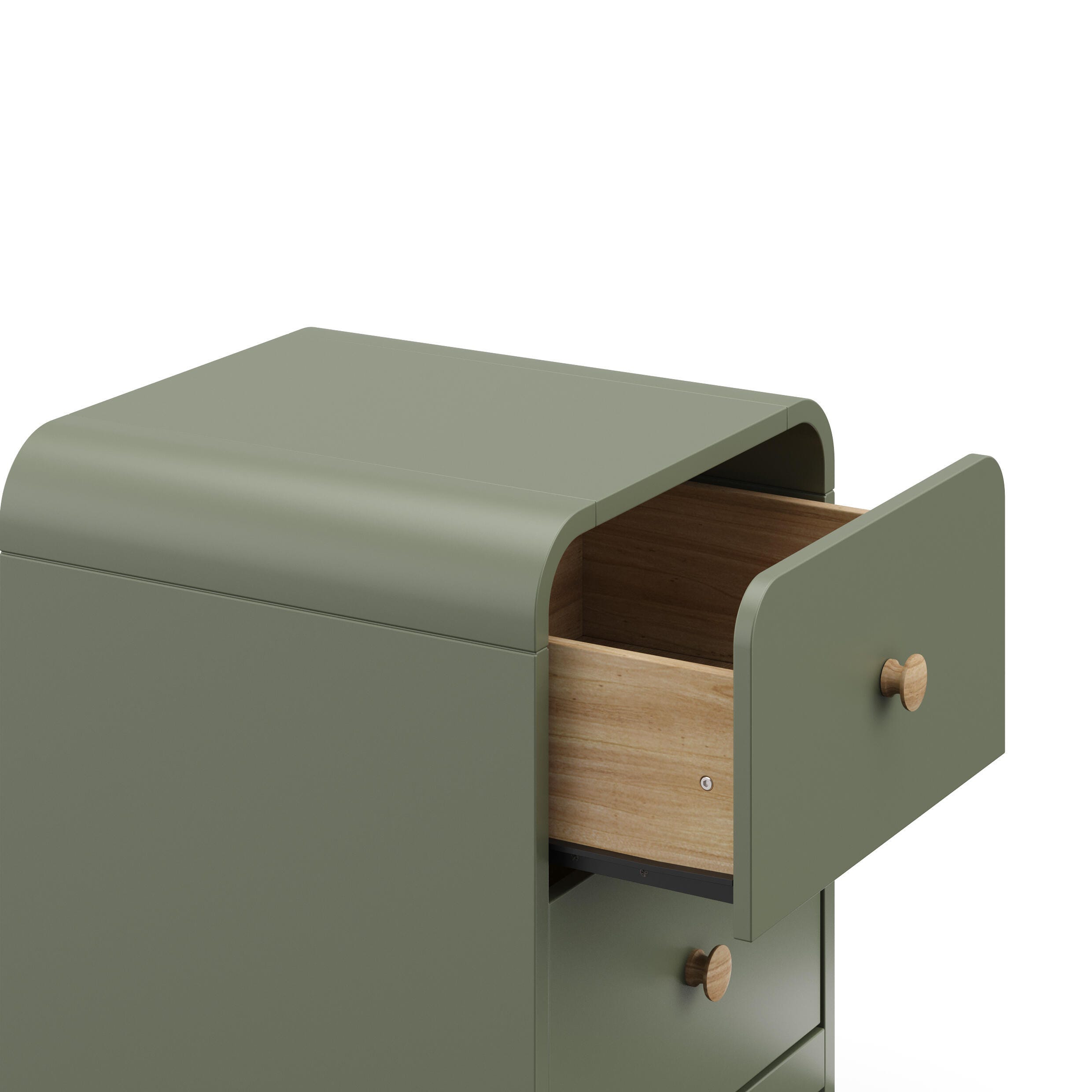 Storkcraft Next Santos 2 Drawer Nightstand, Olive, large