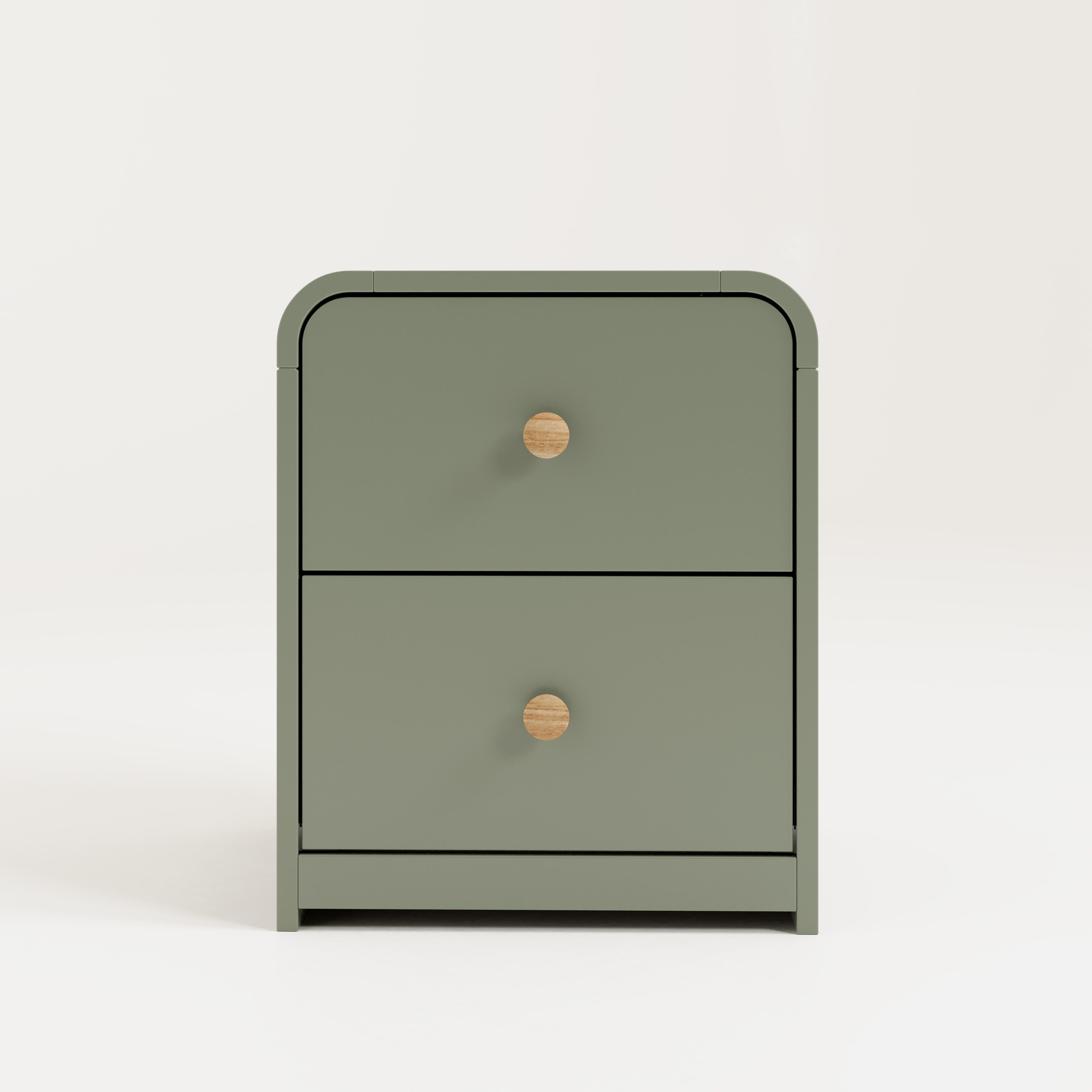 Storkcraft Next Santos 2 Drawer Nightstand, Olive, large