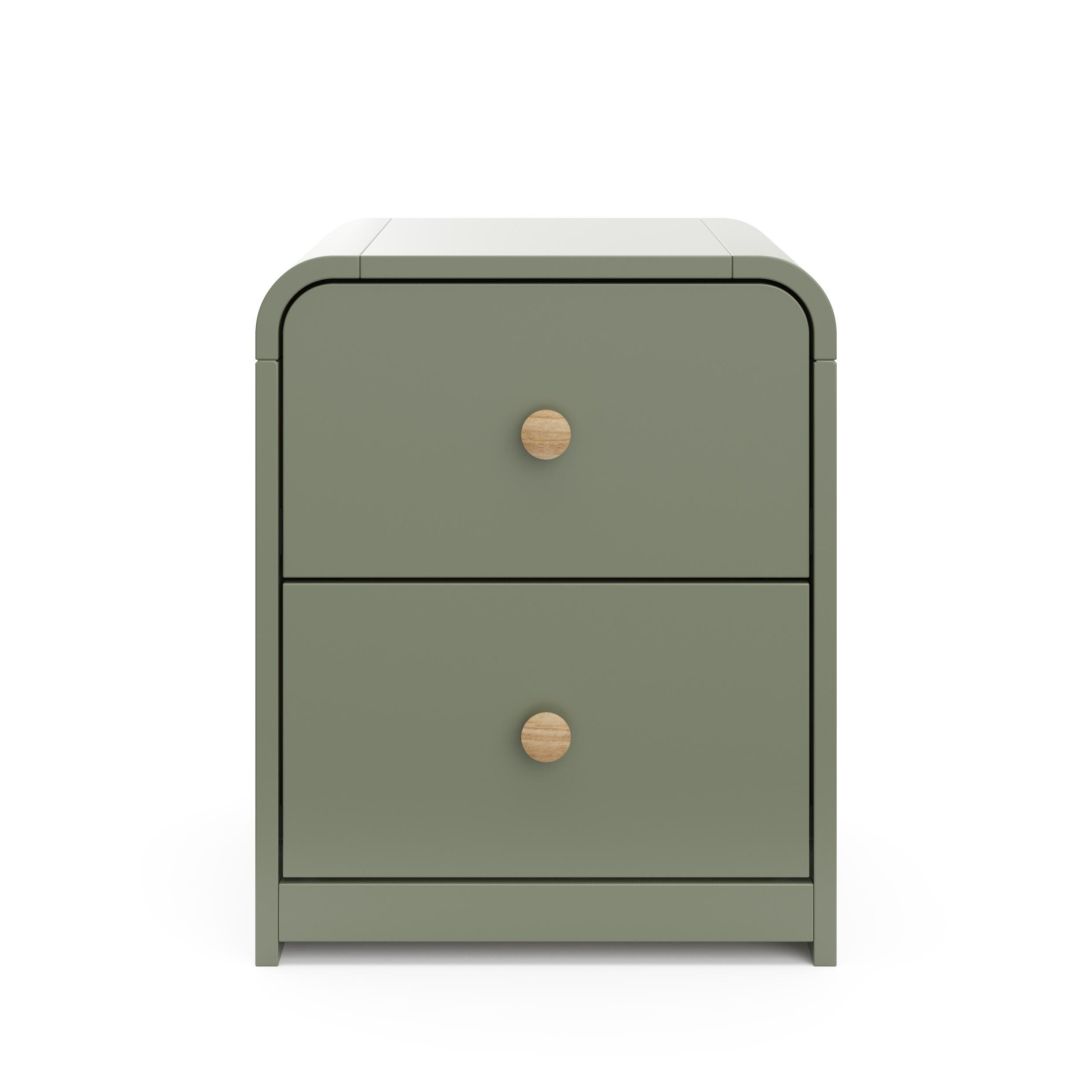 Storkcraft Next Santos 2 Drawer Nightstand, Olive, large