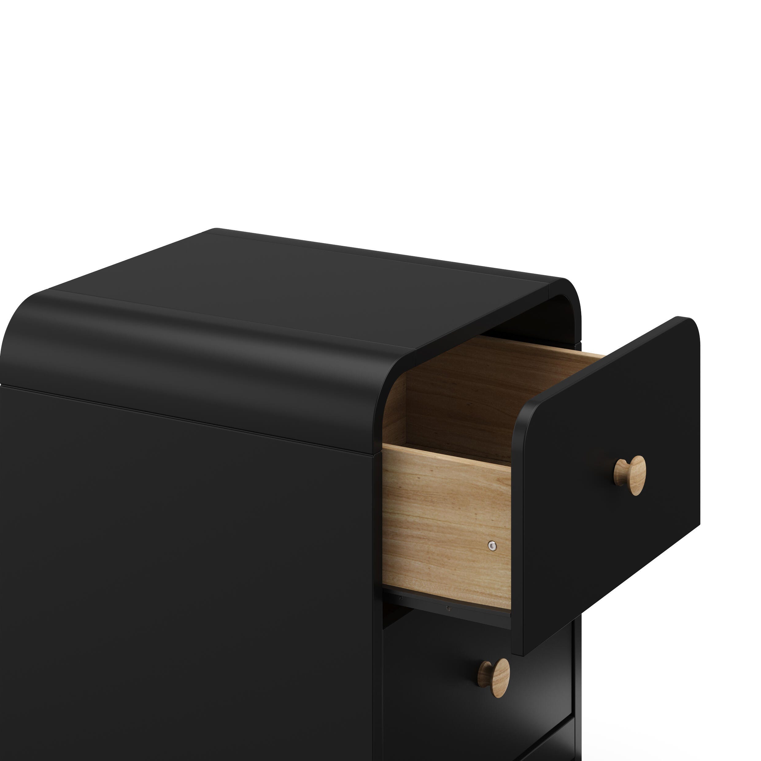 Storkcraft Next Santos 2 Drawer Nightstand, Black, large