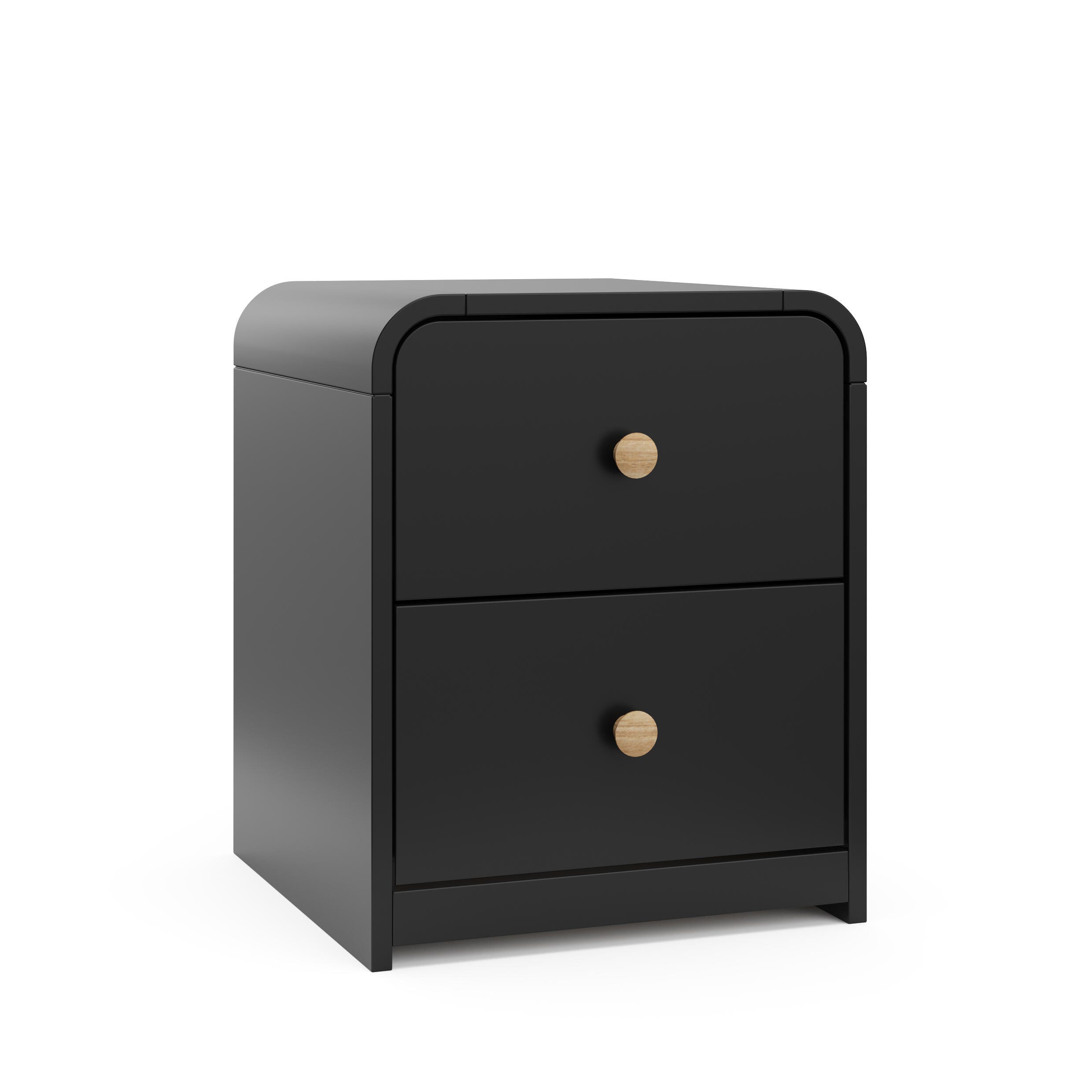 Storkcraft Next Santos 2 Drawer Nightstand, Black, large