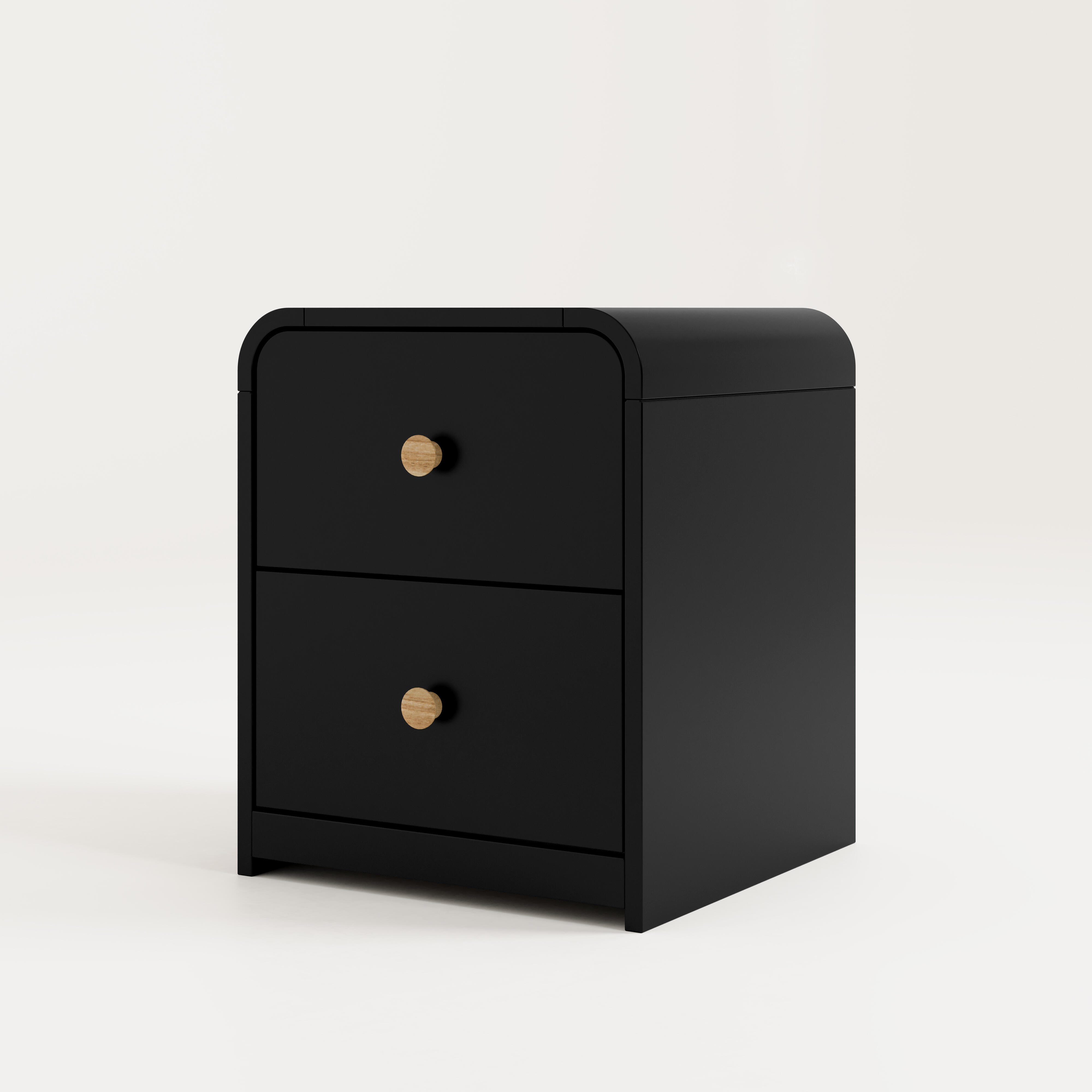 Storkcraft Next Santos 2 Drawer Nightstand, Black, large