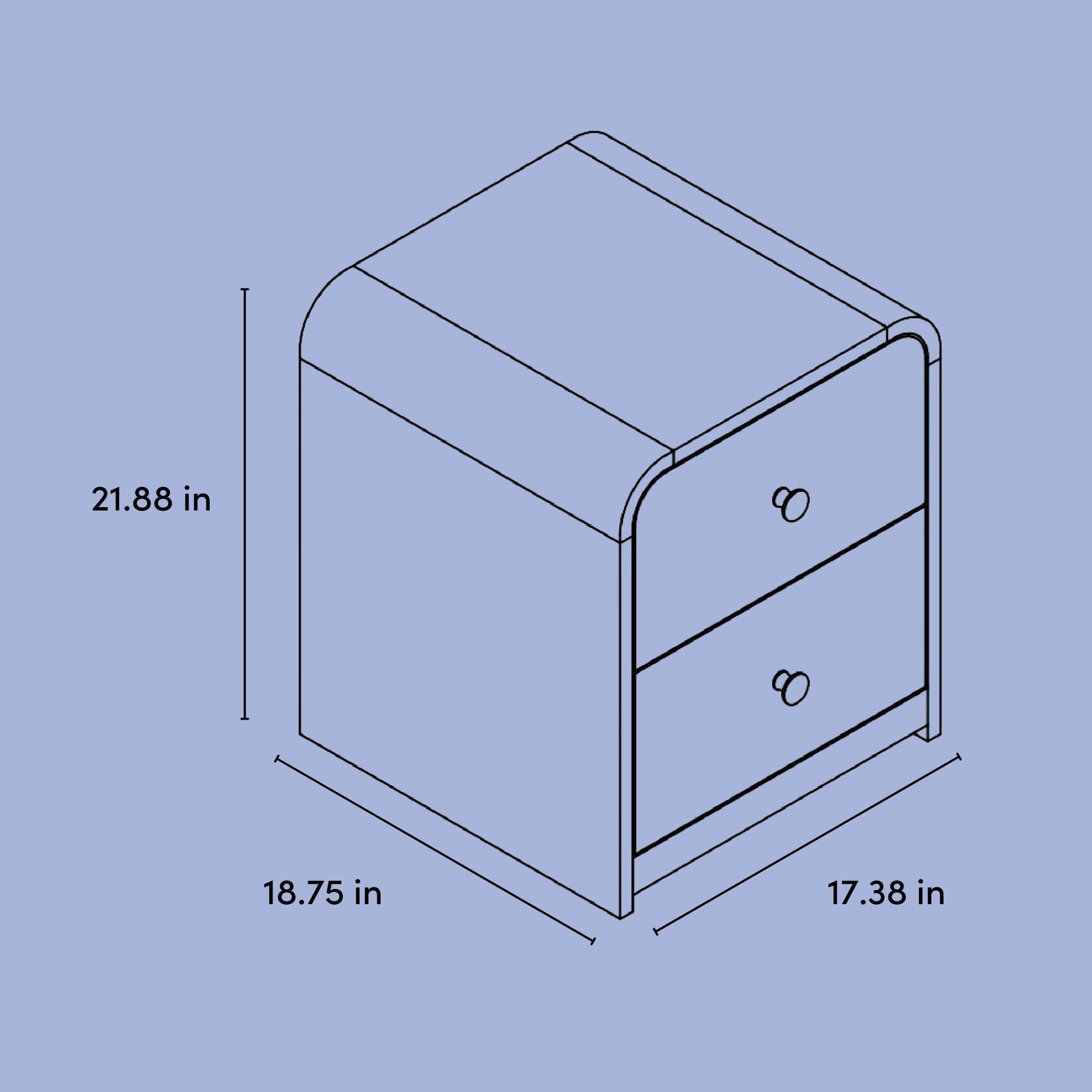 Storkcraft Next Santos 2 Drawer Nightstand, Black, large