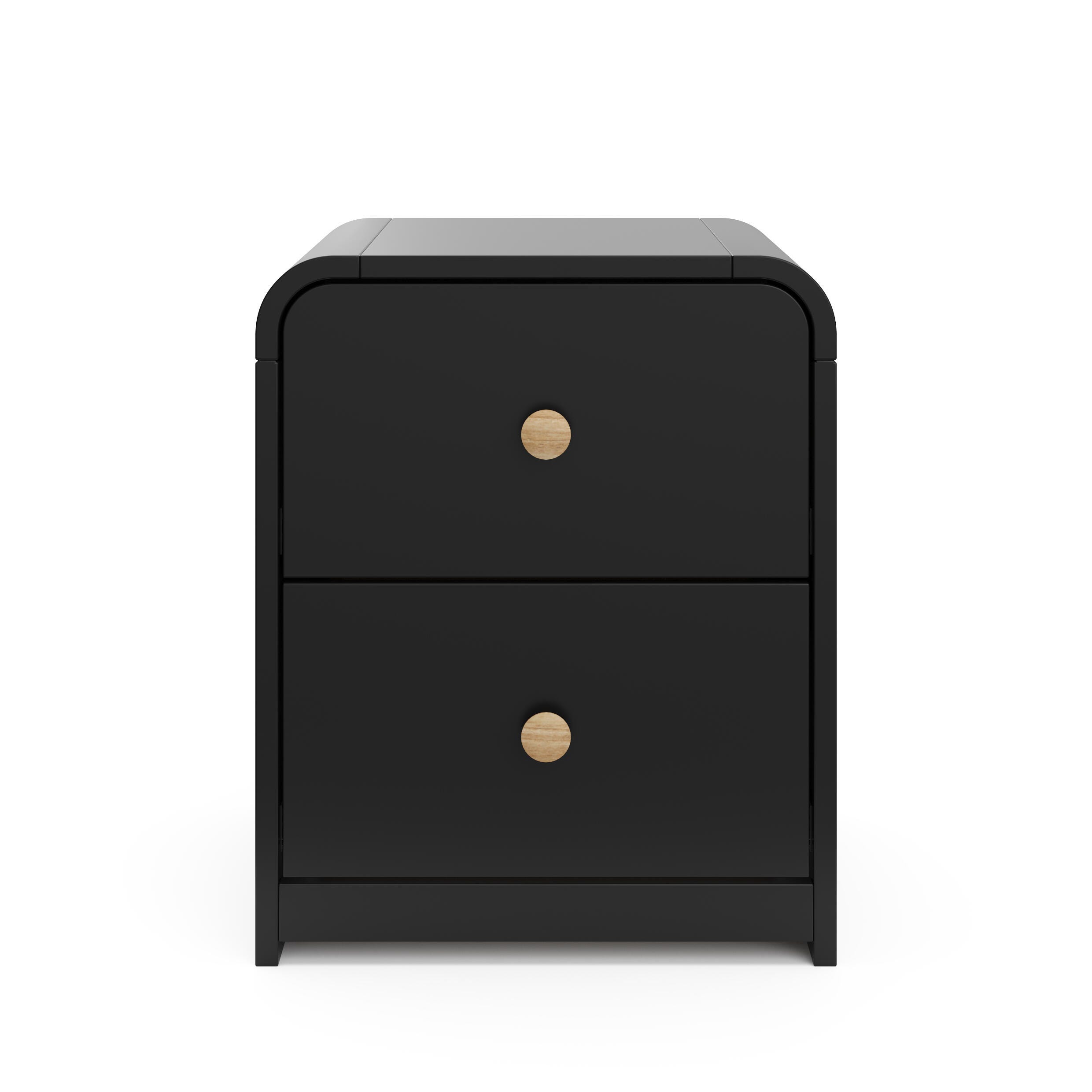 Storkcraft Next Santos 2 Drawer Nightstand, Black, large