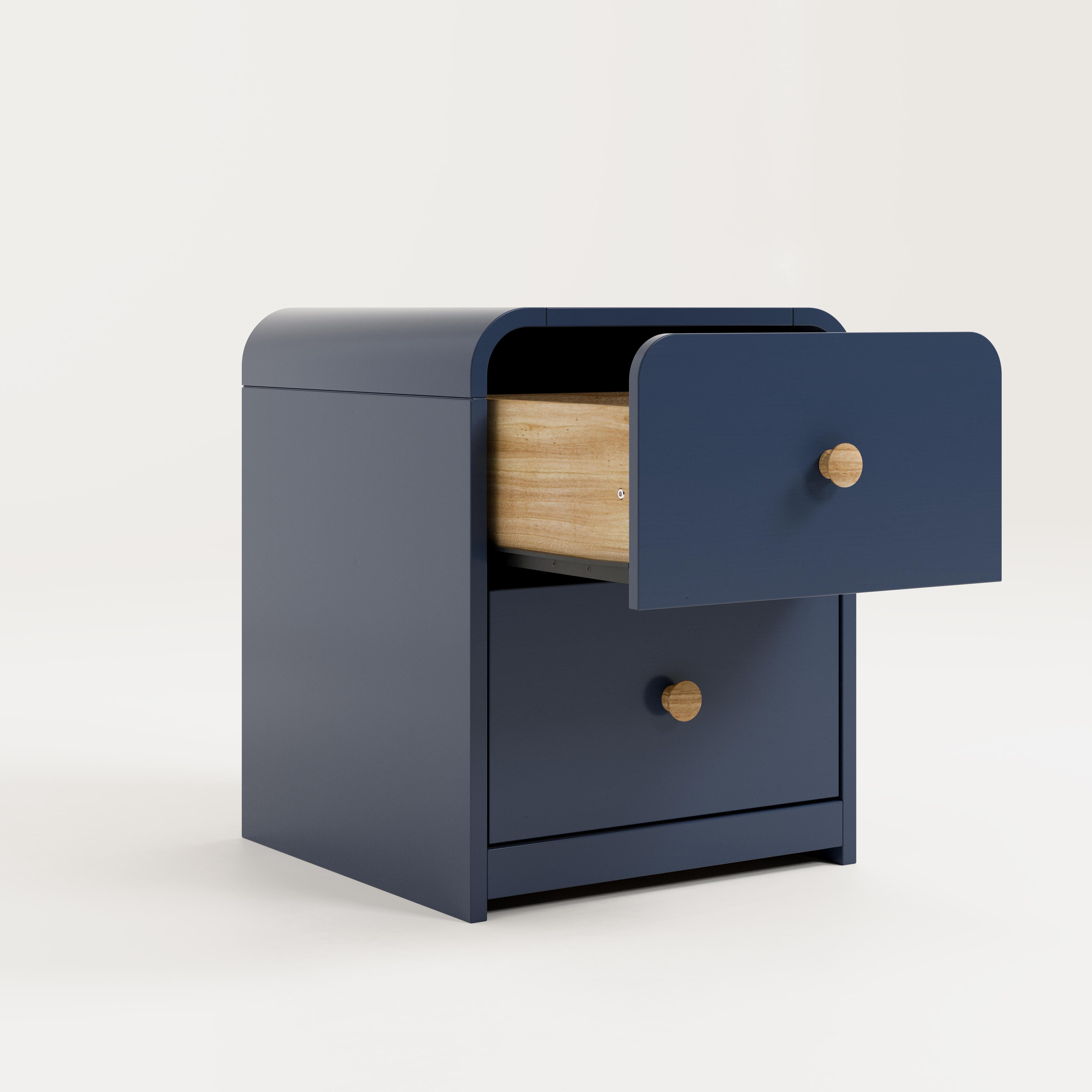 Storkcraft Next Santos 2 Drawer Nightstand, Midnight Blue, large
