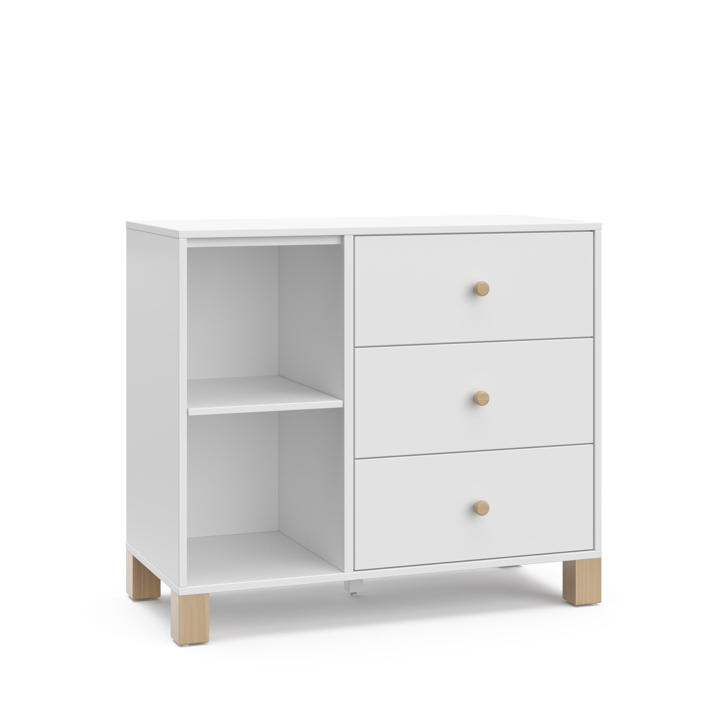 Storkcraft California 3 Drawer Combo Dresser, White/Driftwood, large