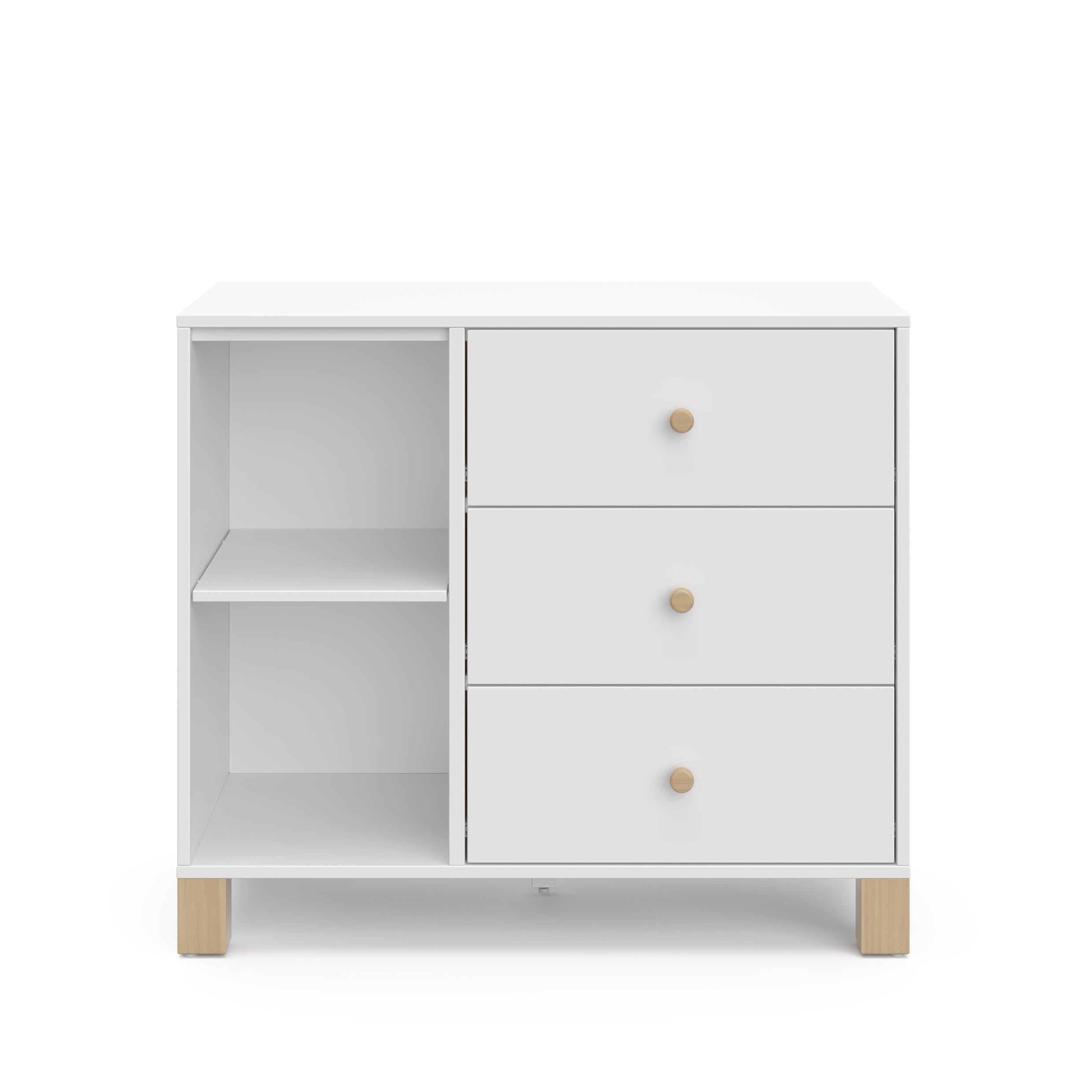 Storkcraft California 3 Drawer Combo Dresser, White/Driftwood, large