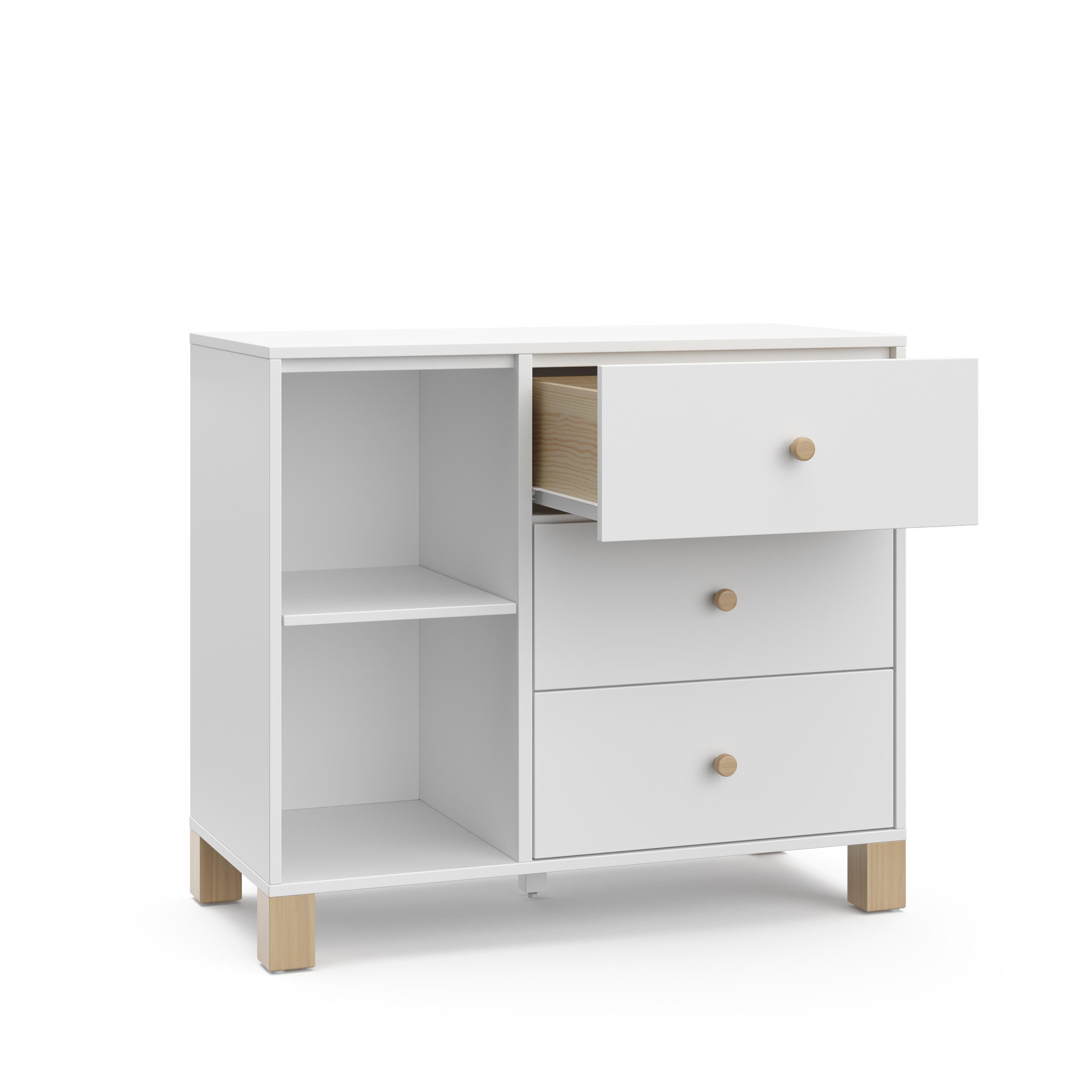 Storkcraft California 3 Drawer Combo Dresser, White/Driftwood, large