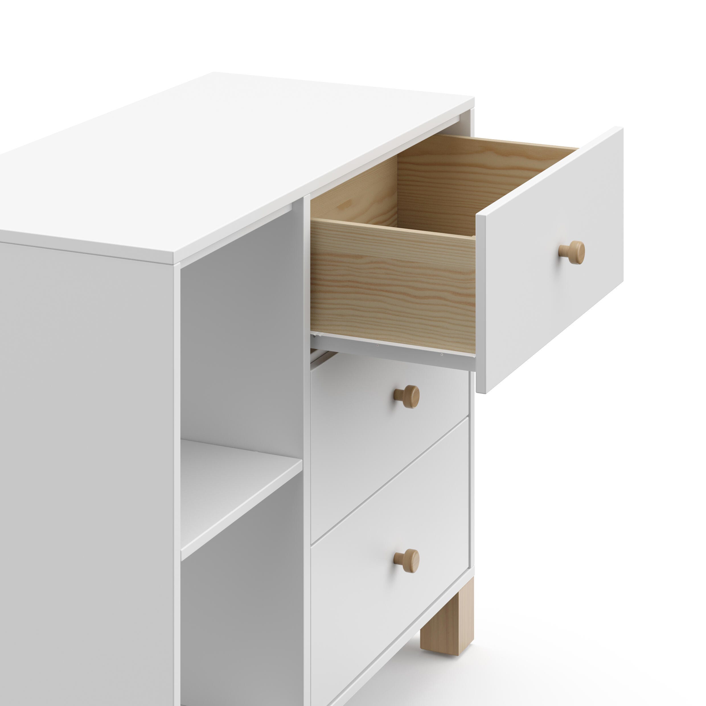 Storkcraft California 3 Drawer Combo Dresser, White/Driftwood, large