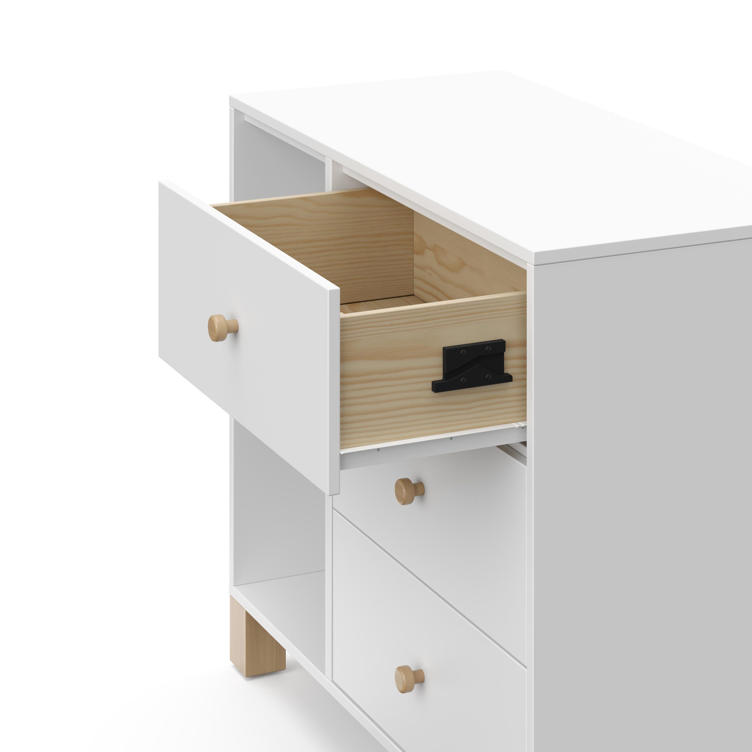 Storkcraft California 3 Drawer Combo Dresser, White/Driftwood, large