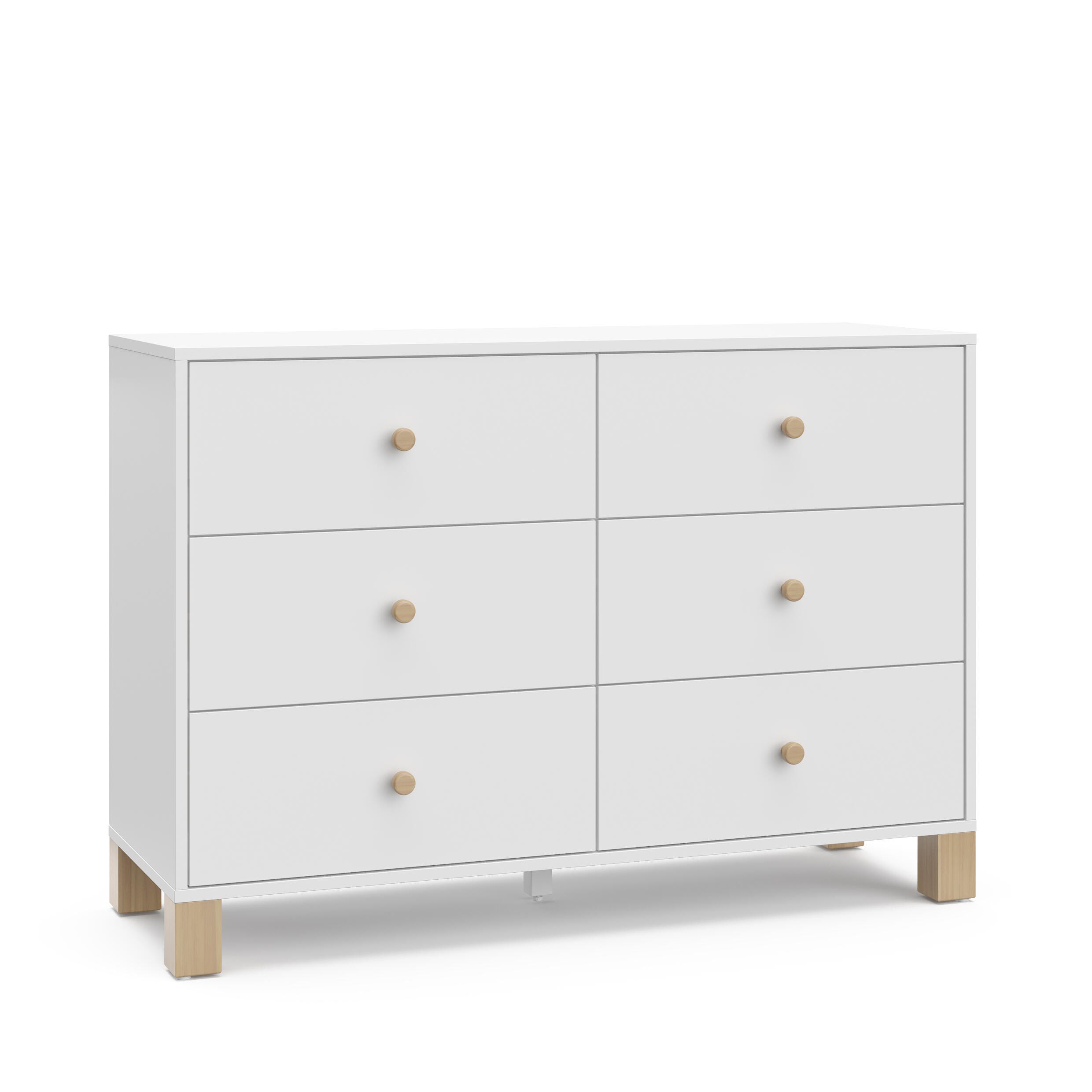 Storkcraft California 6 Drawer Double Dresser, White/Driftwood, large