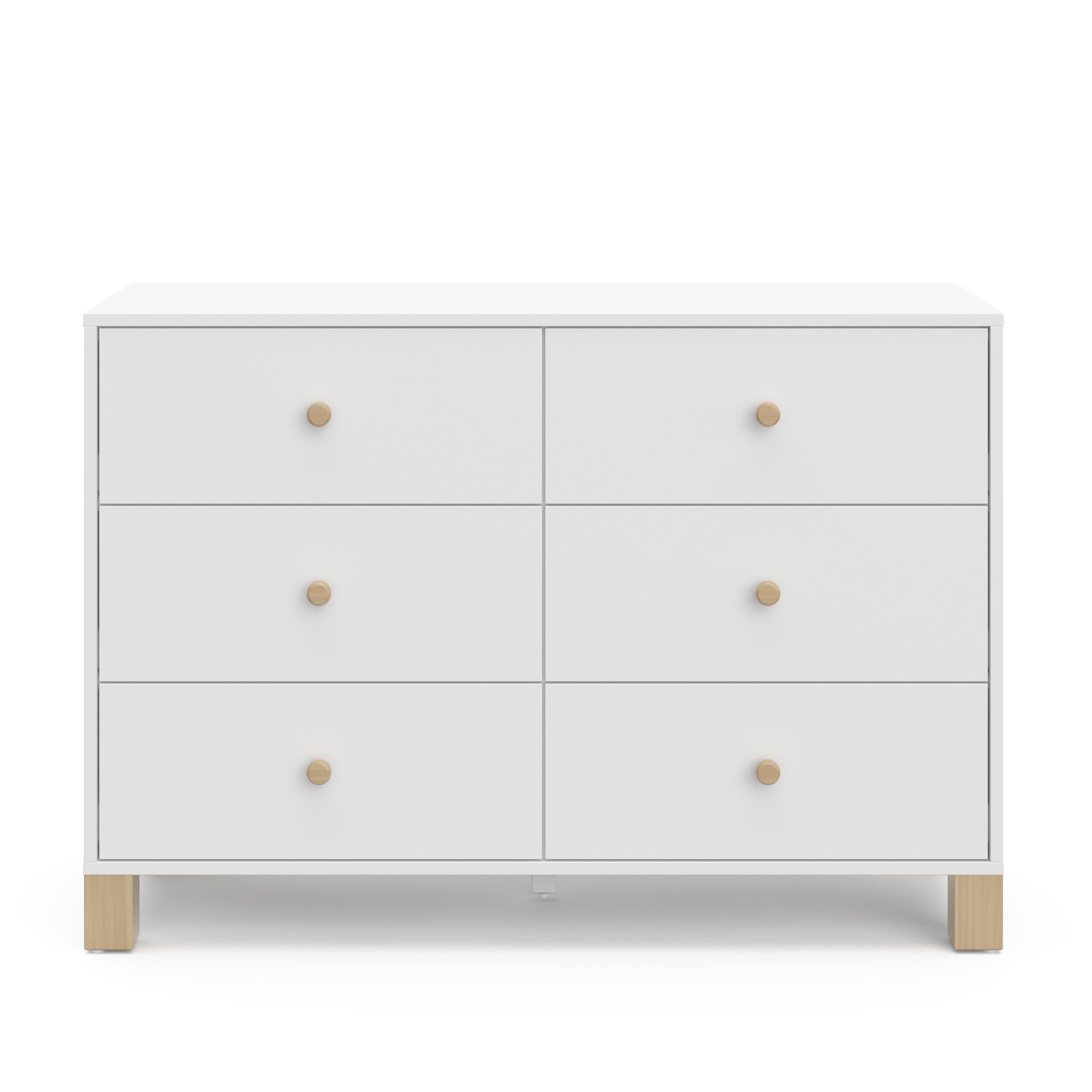 Storkcraft California 6 Drawer Double Dresser, White/Driftwood, large