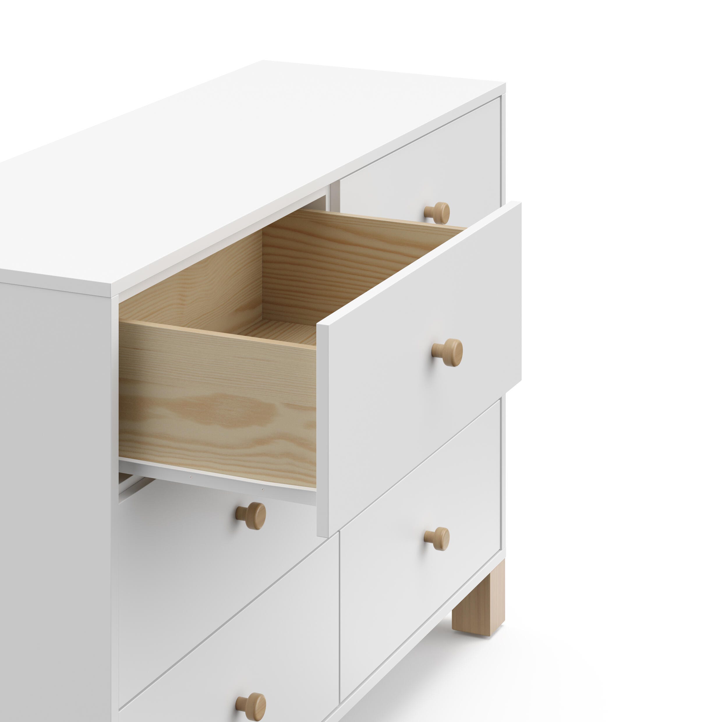 Storkcraft California 6 Drawer Double Dresser, White/Driftwood, large
