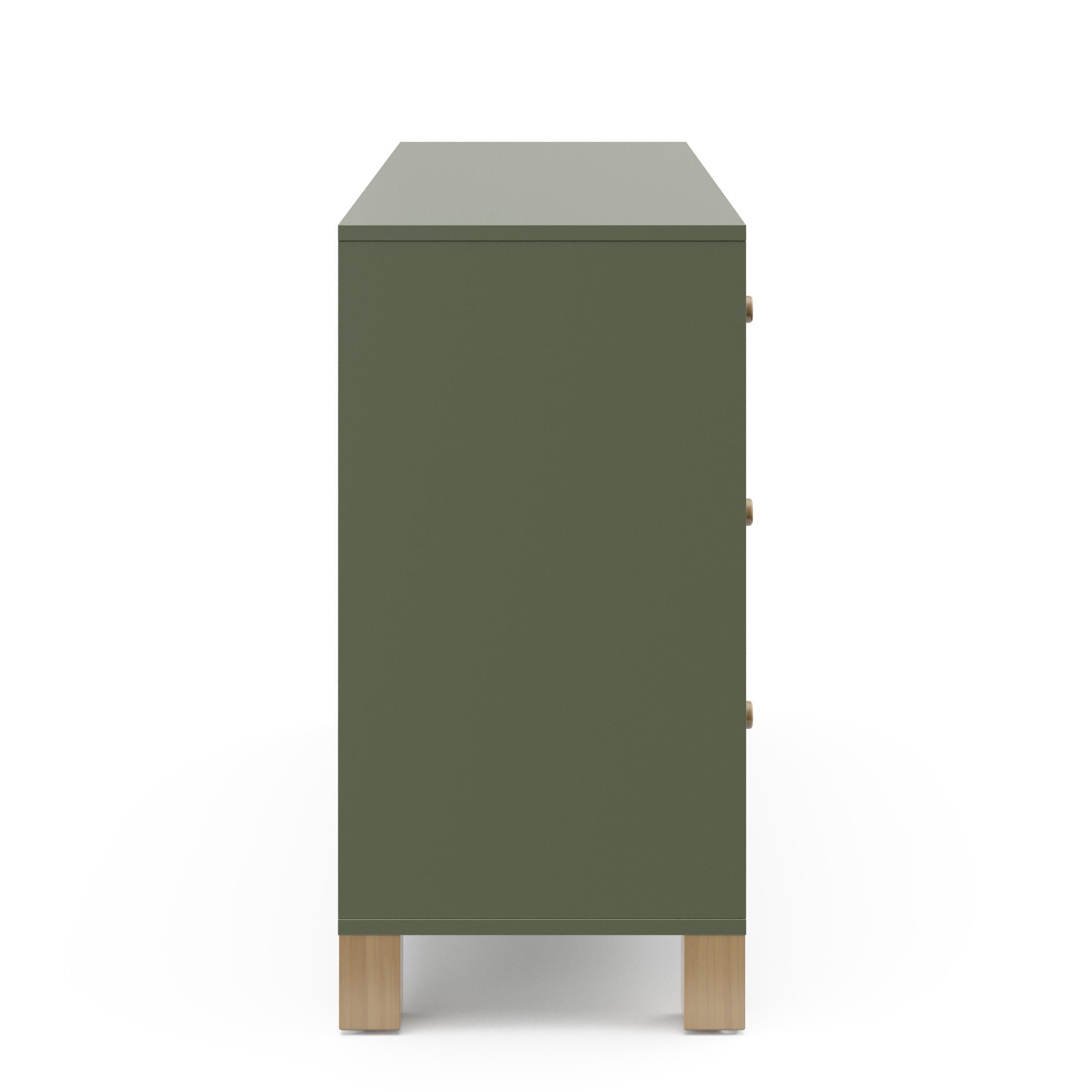 Storkcraft California 6 Drawer Double Dresser, Olive/Driftwood, large