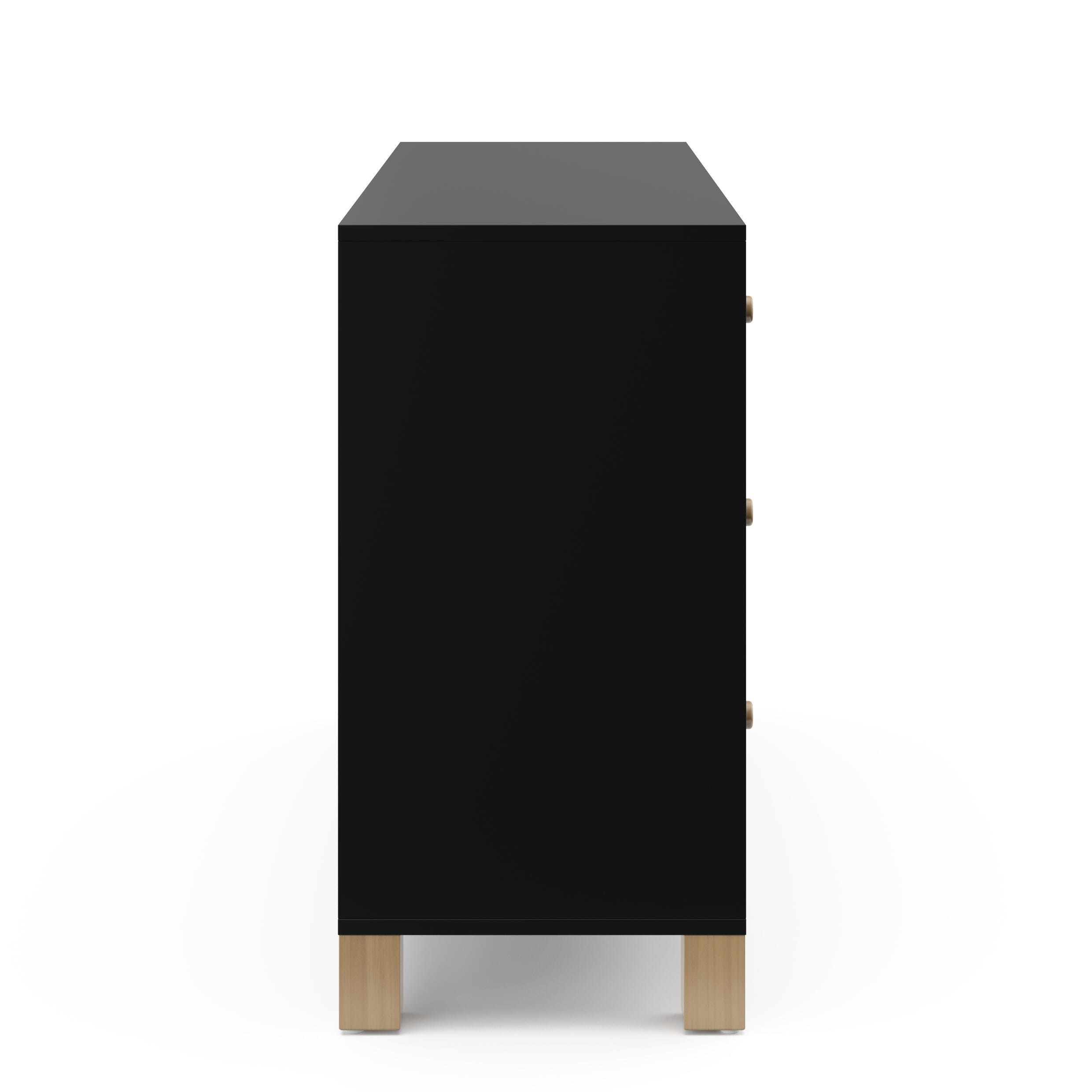 Storkcraft California 6 Drawer Double Dresser, Black/Driftwood, large