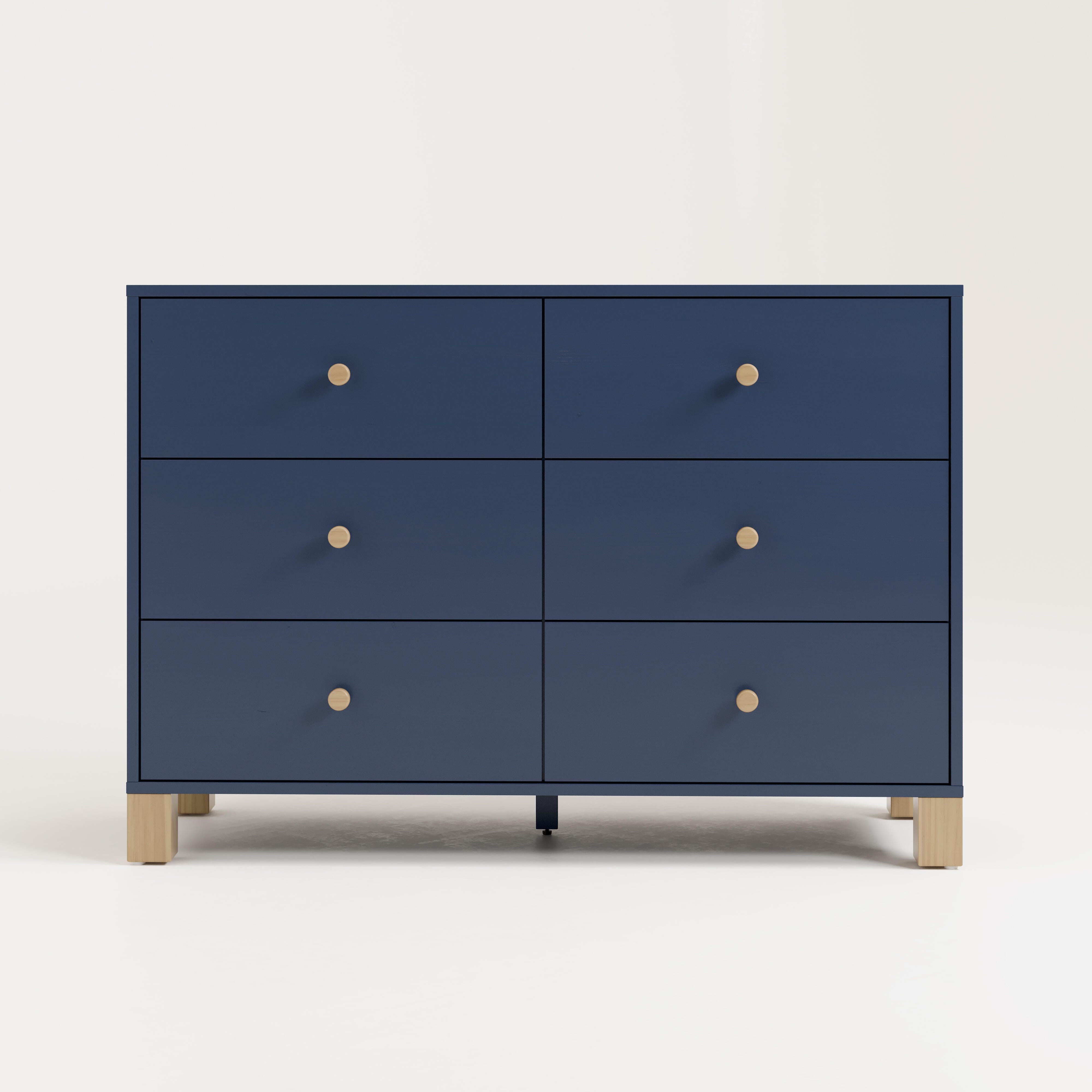 Storkcraft California 6 Drawer Double Dresser, Midnight Blue/Driftwood, large