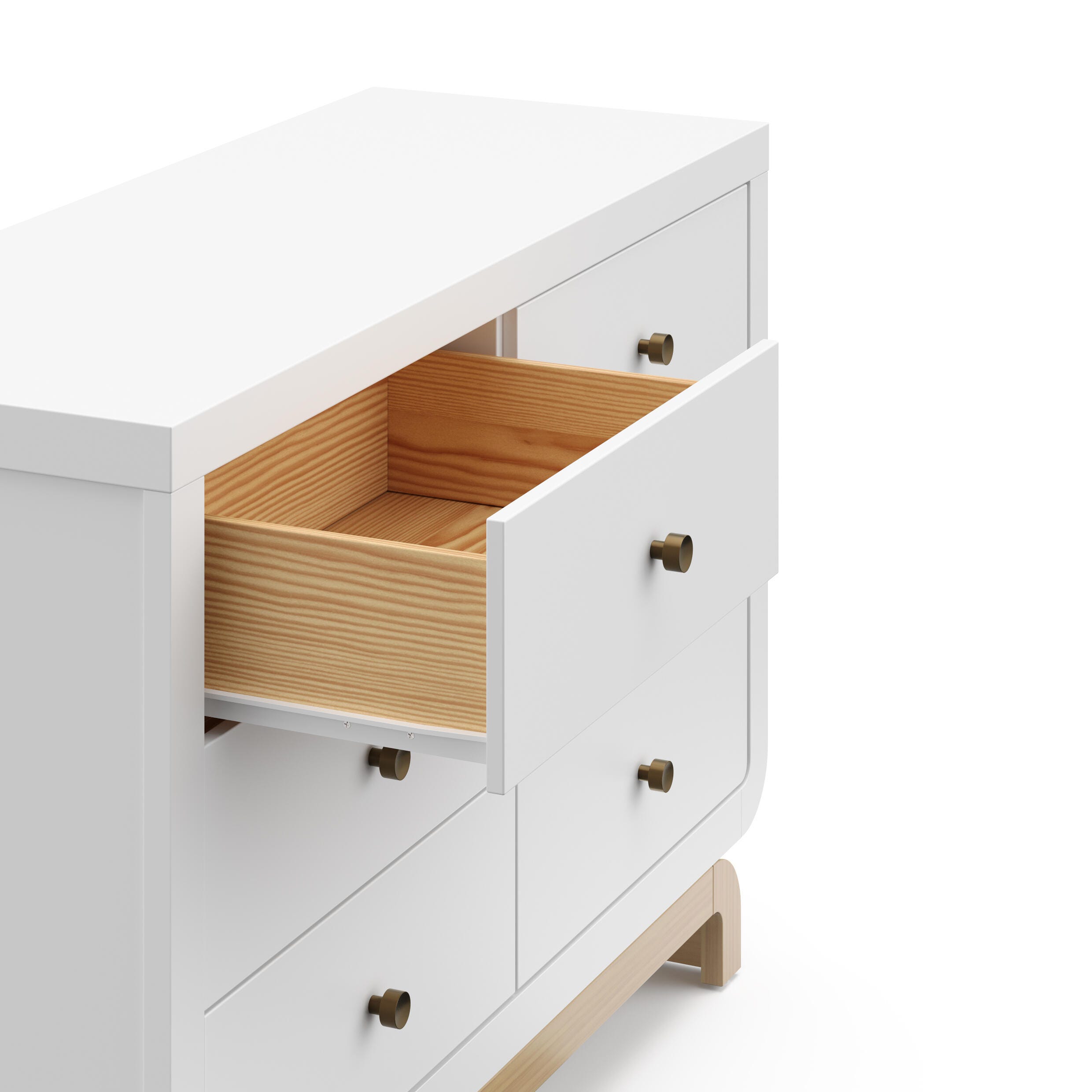 Storkcraft Santorini 6 Drawer Double Dresser, White/Driftwood, large