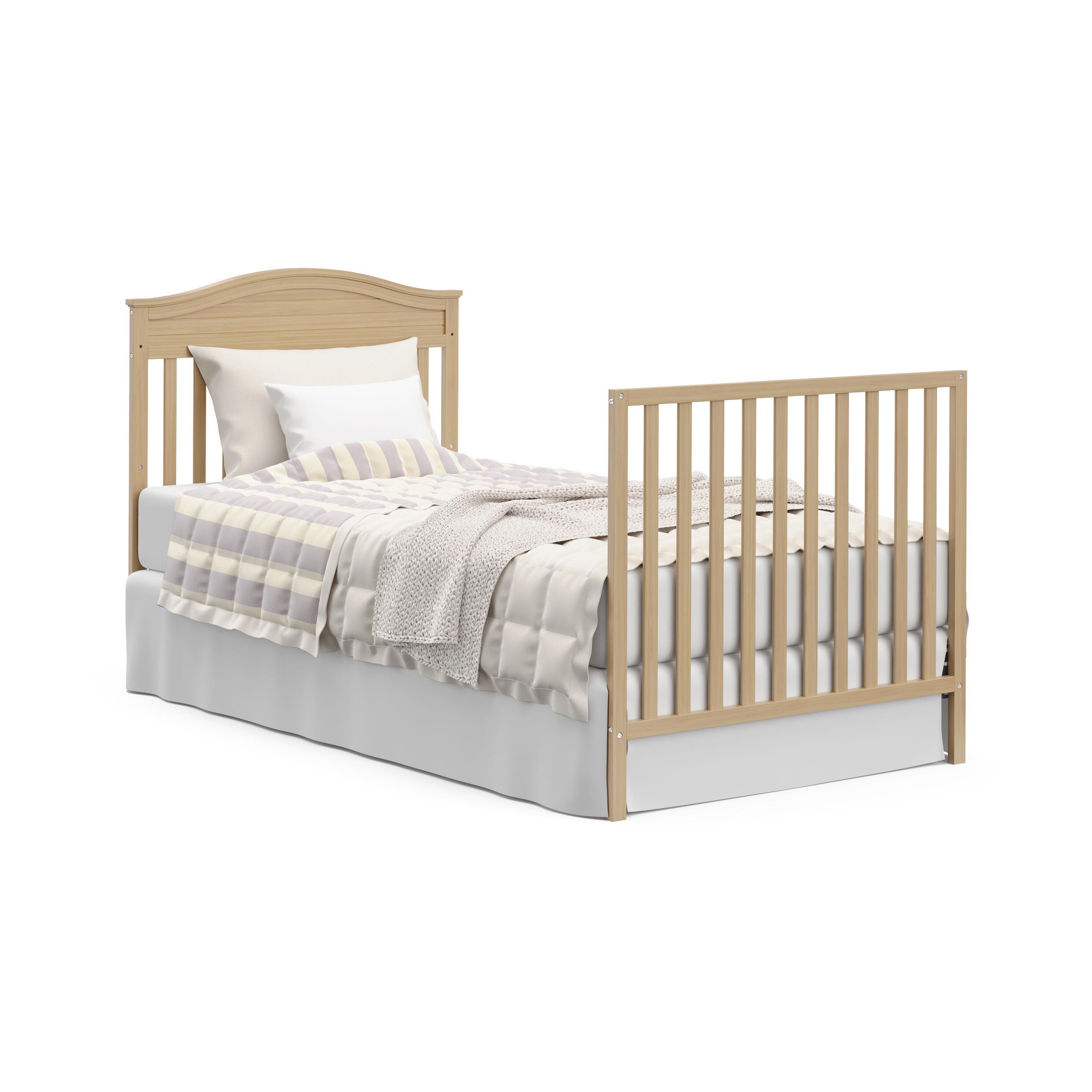 Graco Stella 4-in-1 Convertible Mini Crib, Driftwood, large