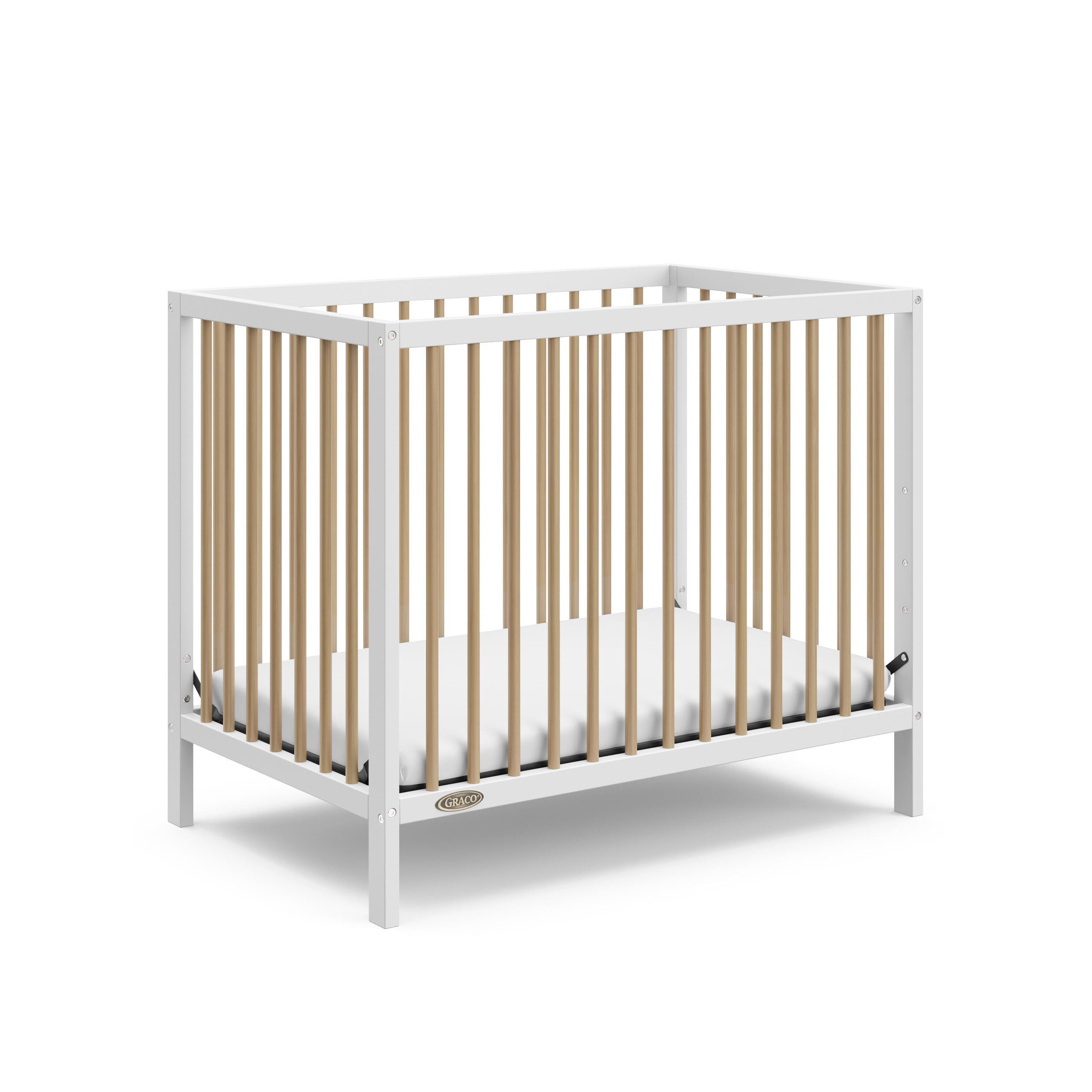 Graco Teddi 4-in-1 Convertible Mini Crib, White/Driftwood, large