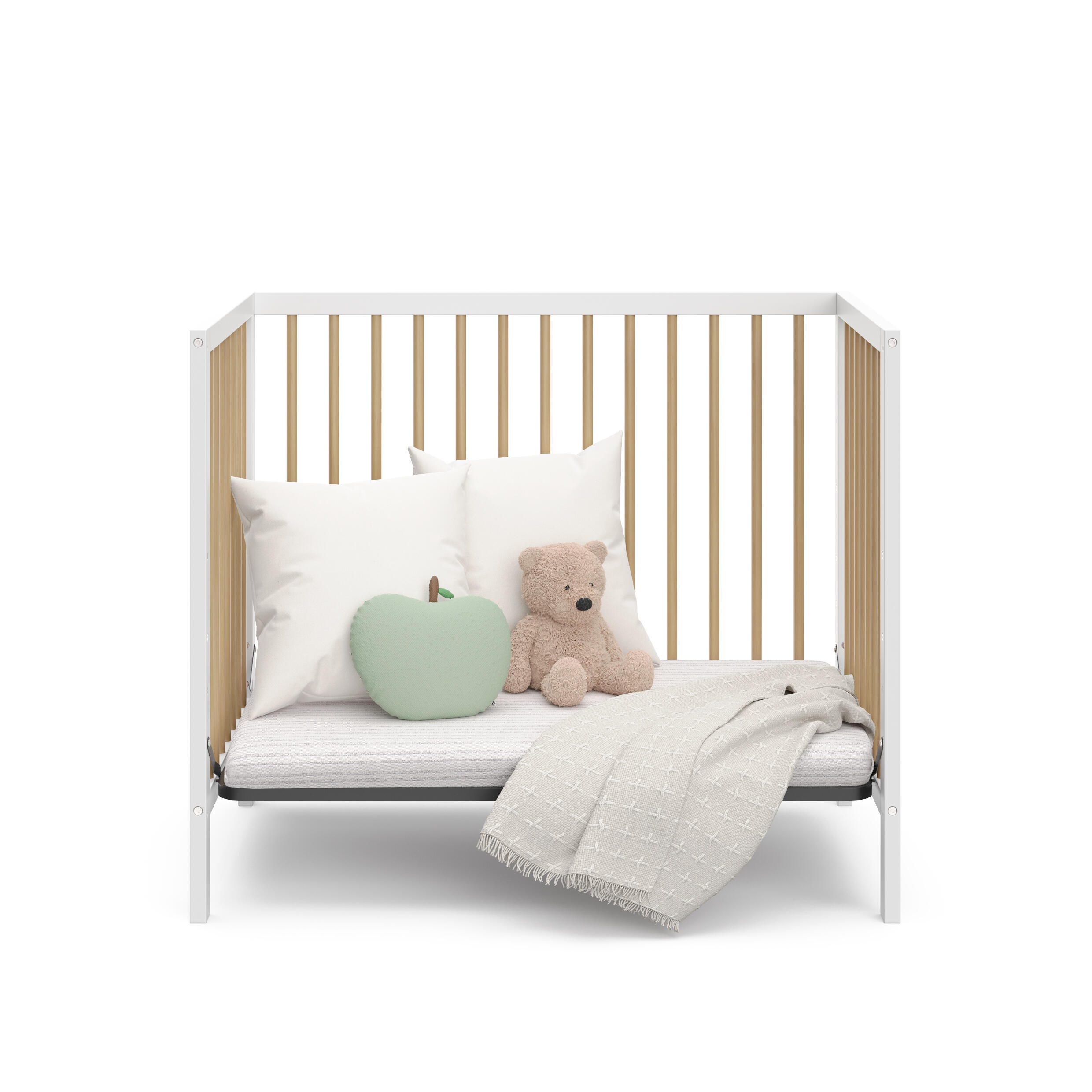 Graco Teddi 4-in-1 Convertible Mini Crib, White/Driftwood, large