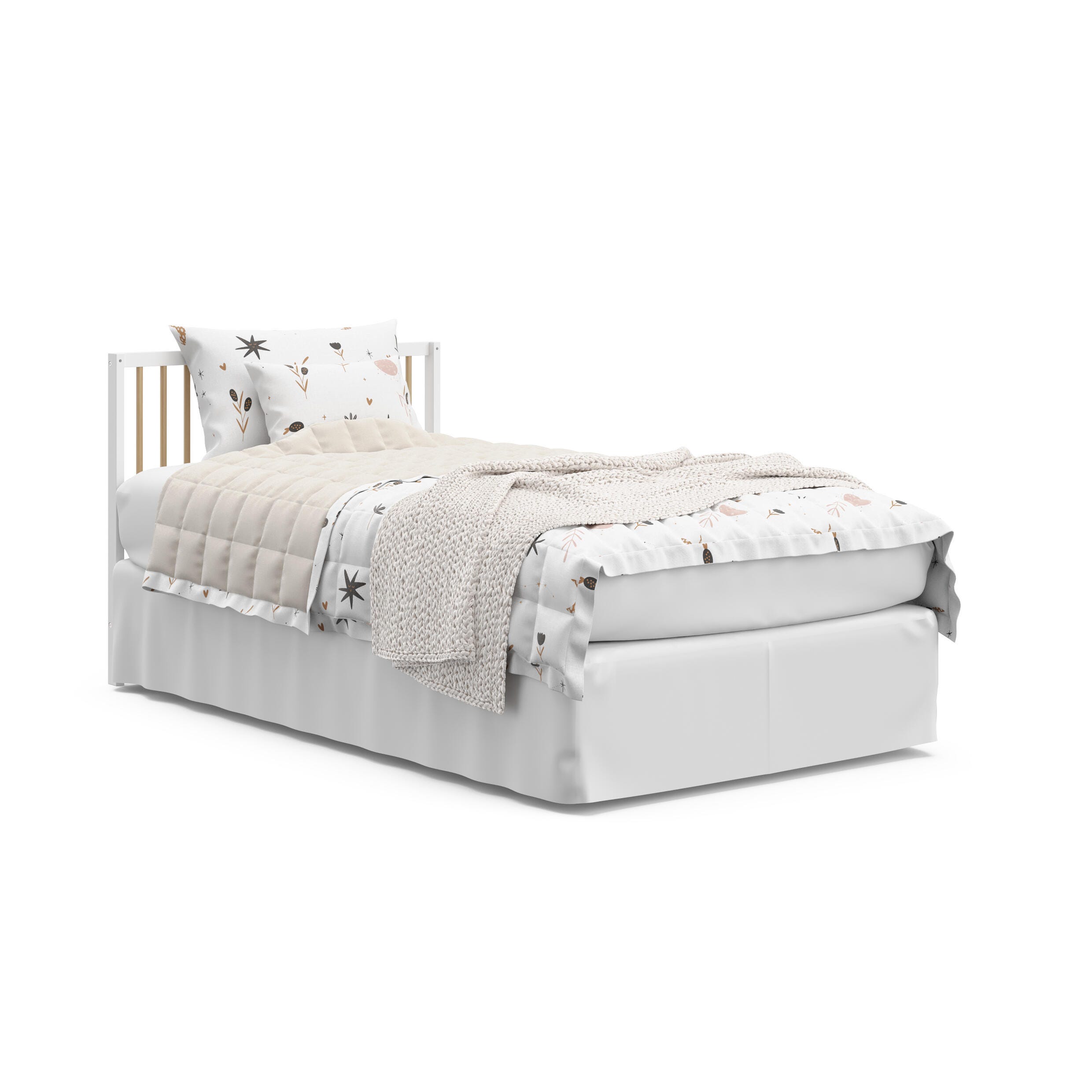 Graco Teddi 4-in-1 Convertible Mini Crib, White/Driftwood, large