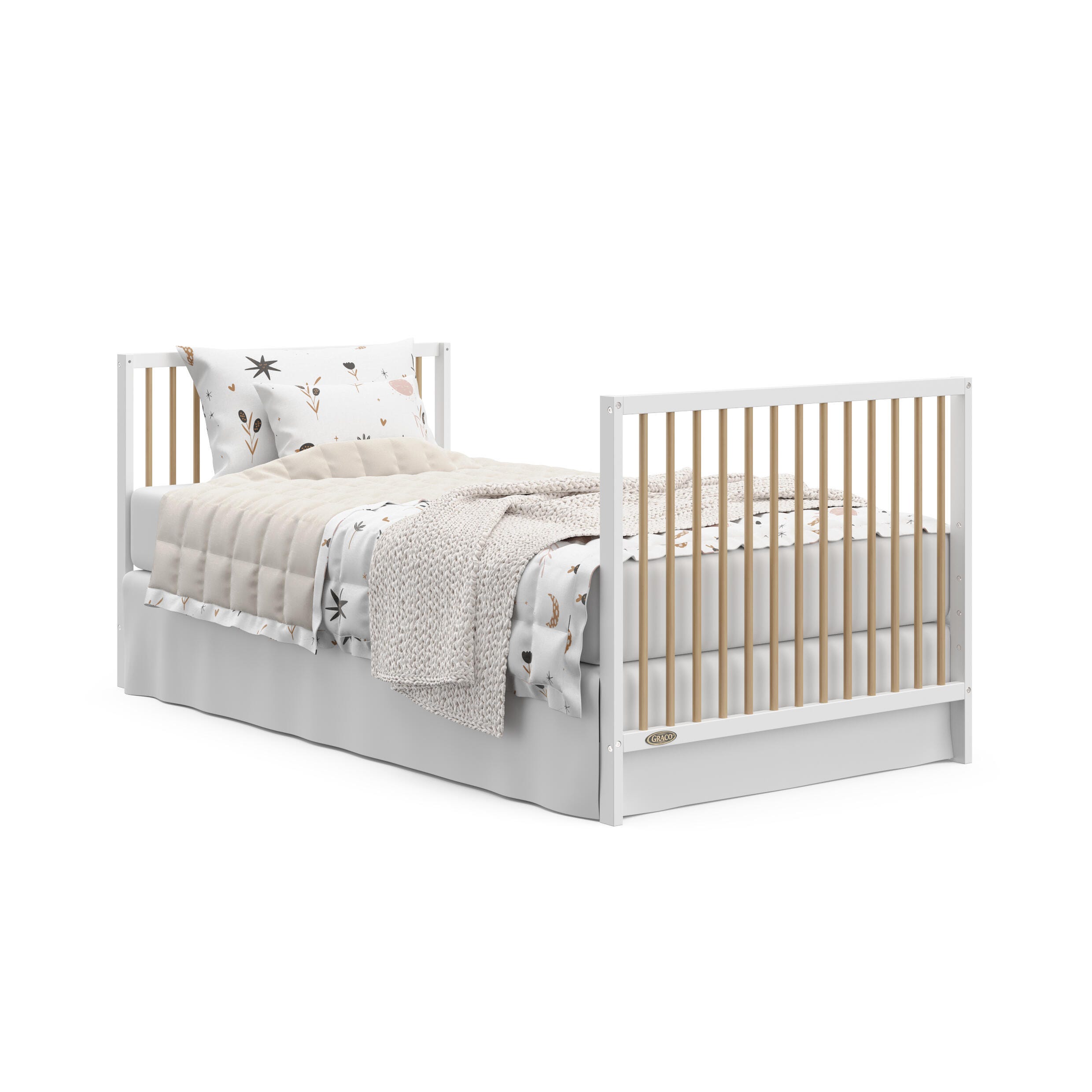 Graco Teddi 4-in-1 Convertible Mini Crib, White/Driftwood, large