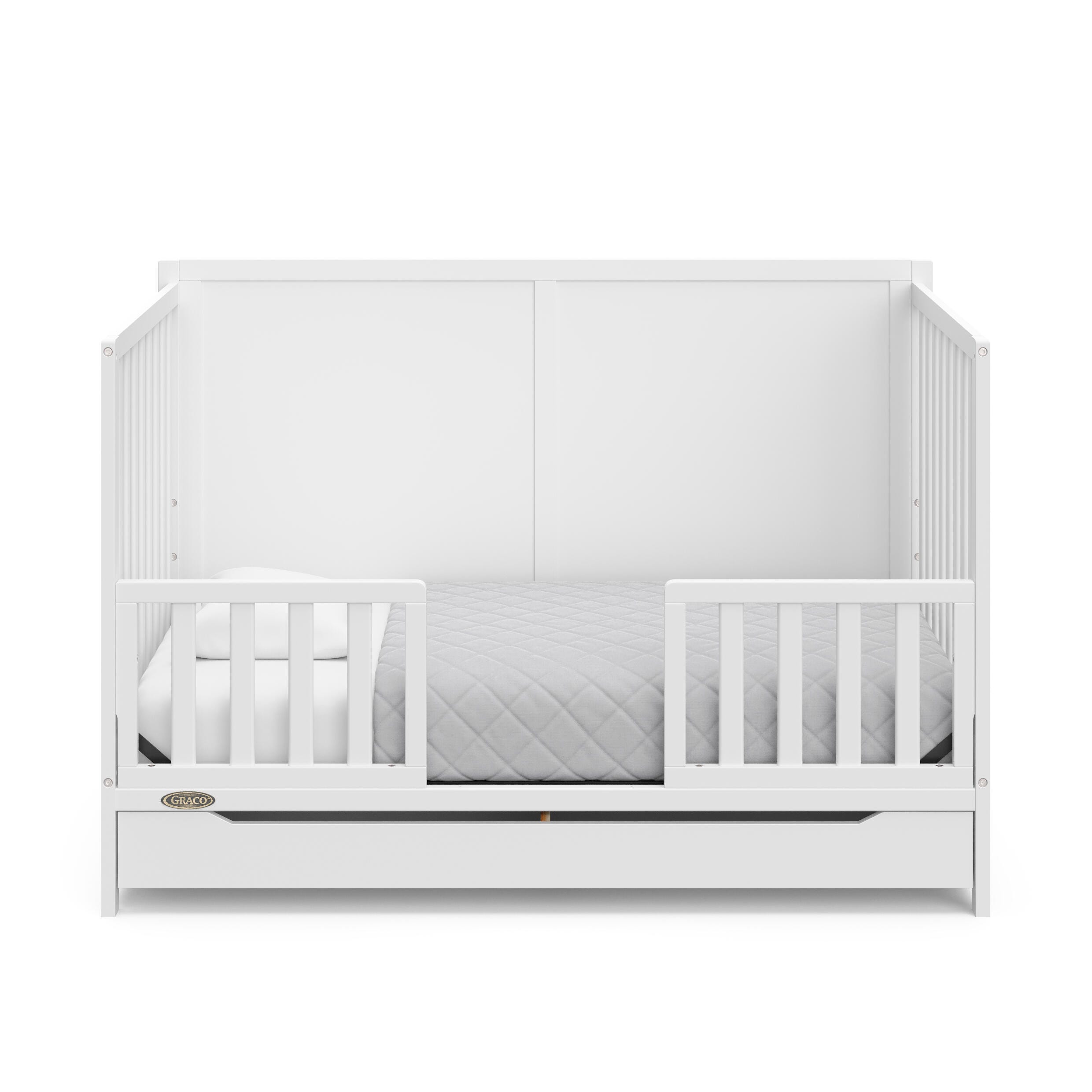 Graco Melrose 5-in-1 Convertible Crib with Drawer, White, large