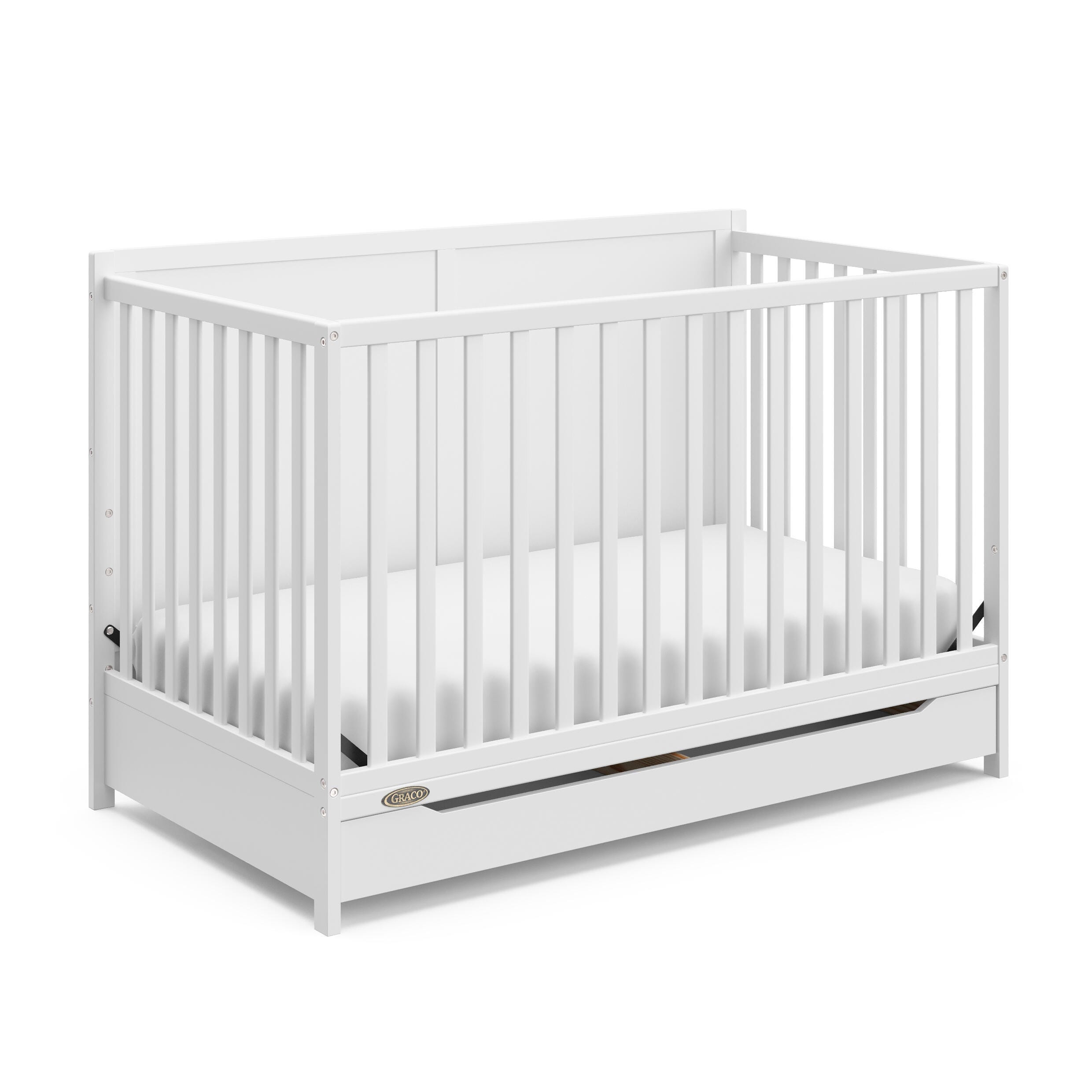 Graco Melrose 5-in-1 Convertible Crib with Drawer, White, large