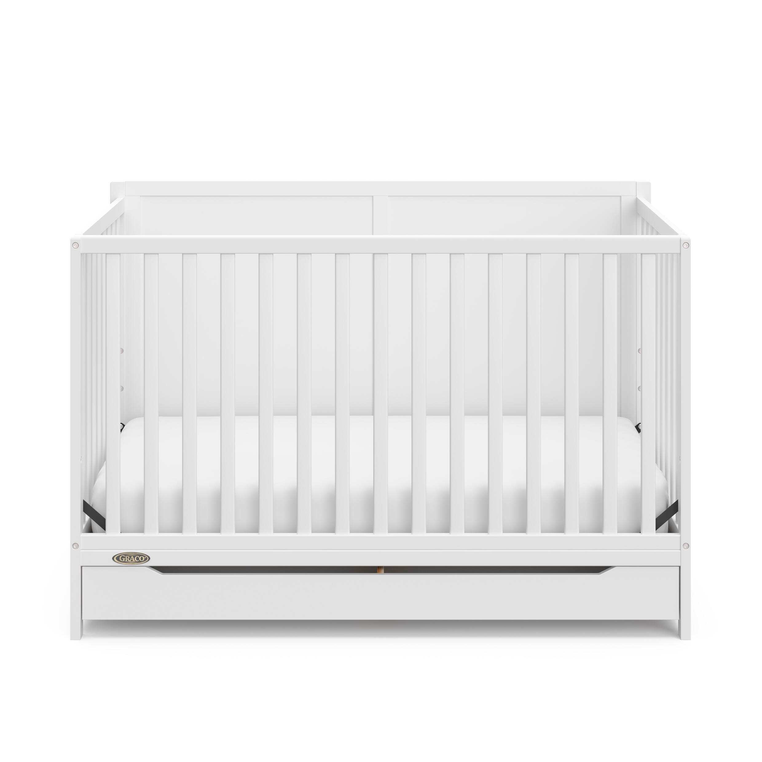 Graco Melrose 5-in-1 Convertible Crib with Drawer, White, large