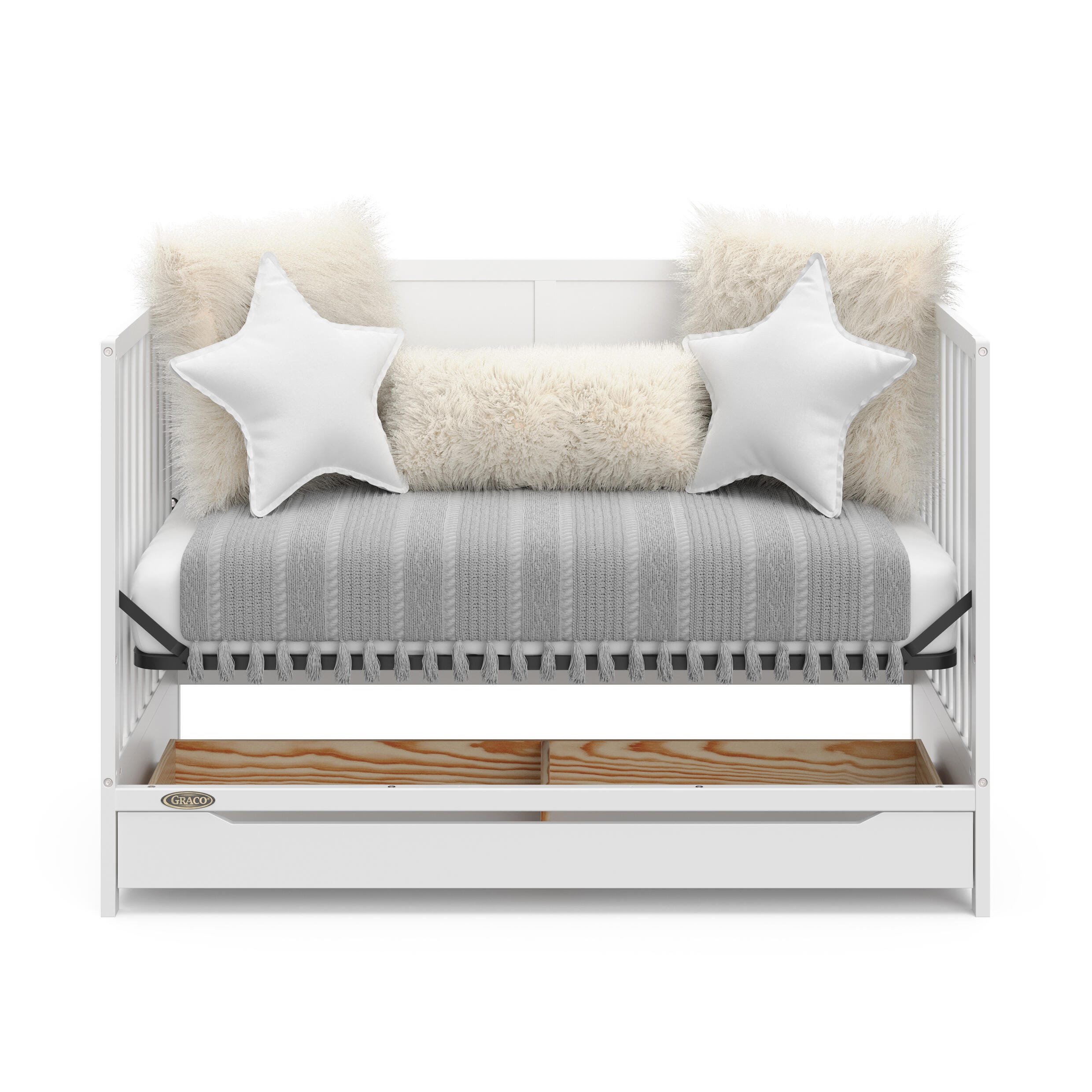 Graco Melrose 5-in-1 Convertible Crib with Drawer, White, large