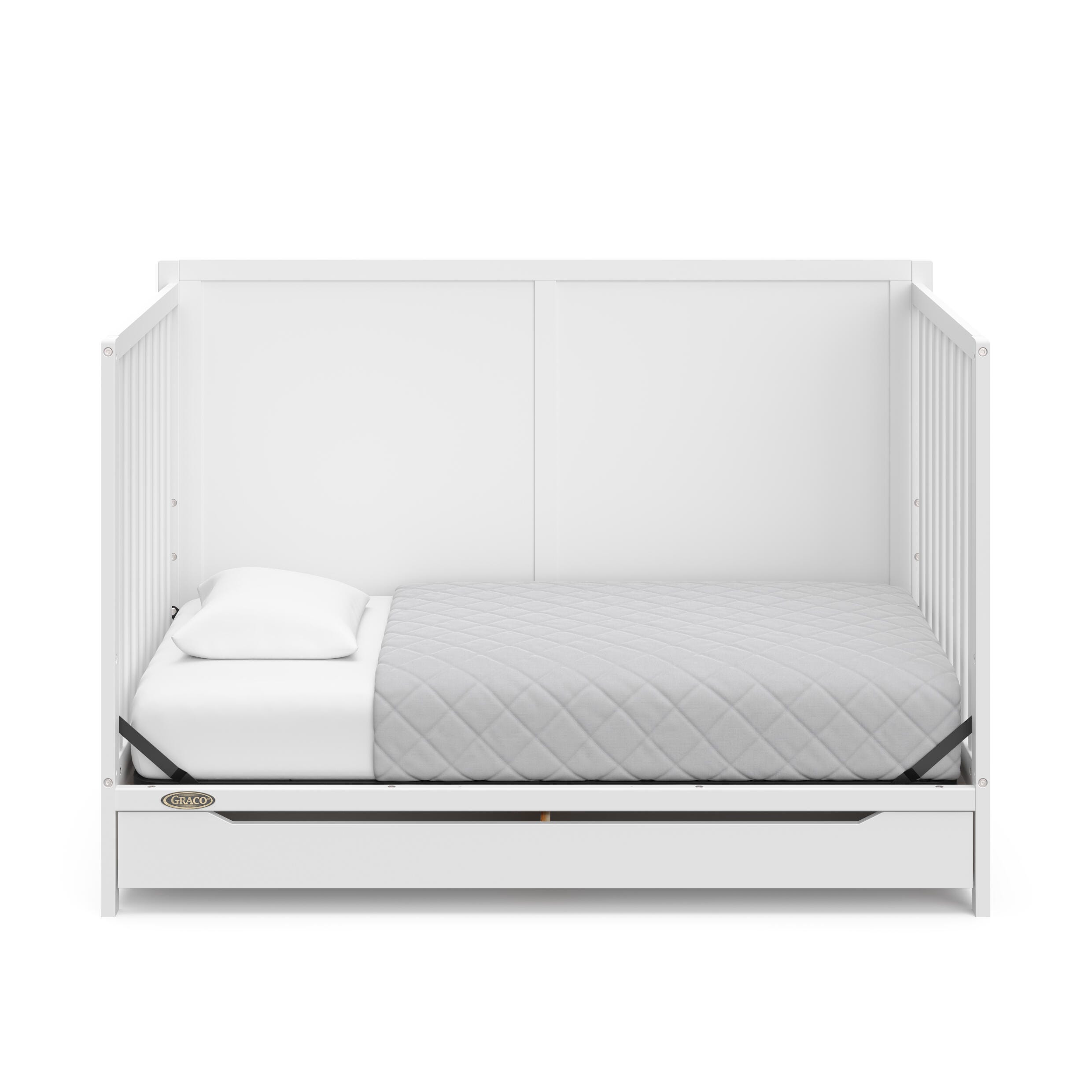 Graco Melrose 5-in-1 Convertible Crib with Drawer, White, large