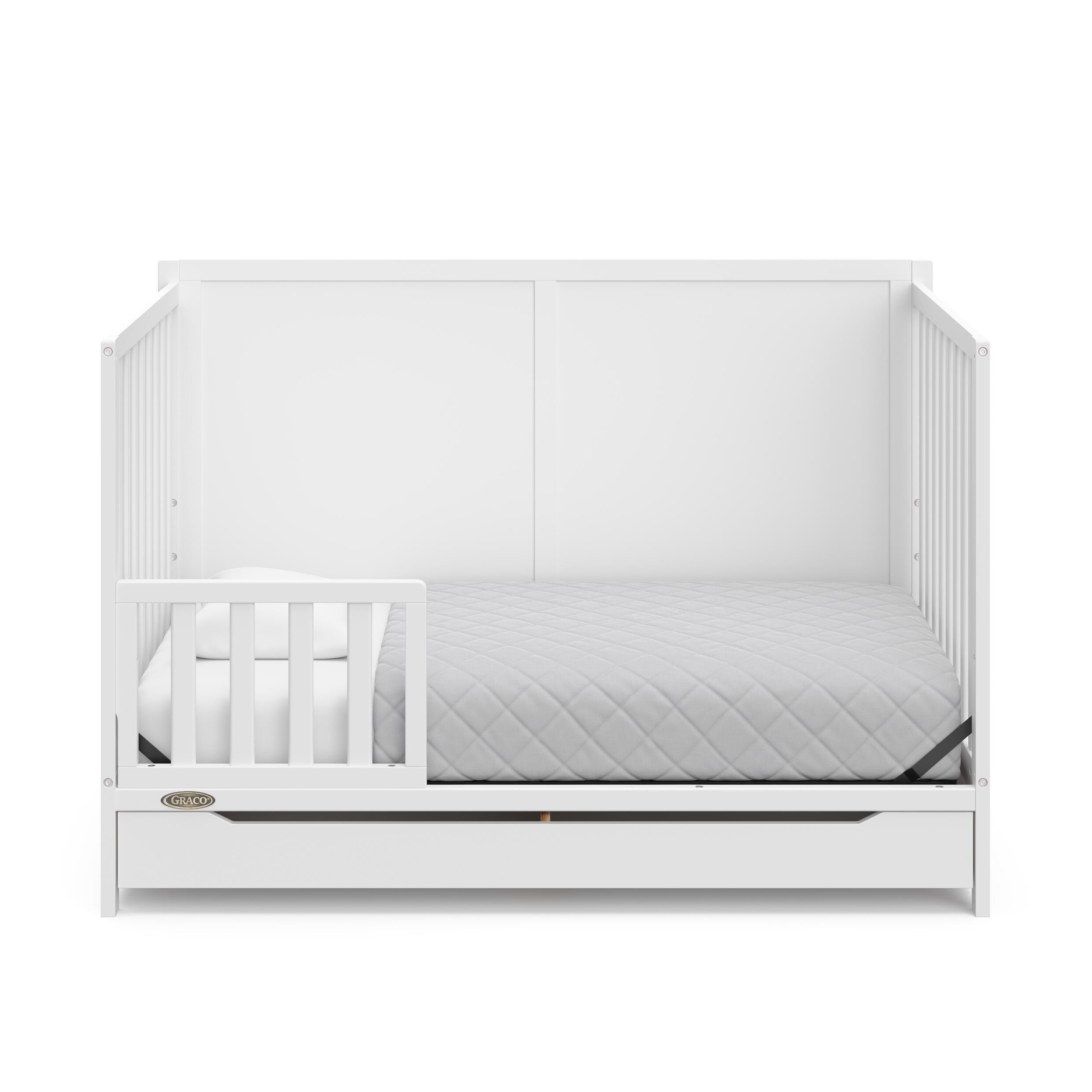 Graco Melrose 5-in-1 Convertible Crib with Drawer, White, large