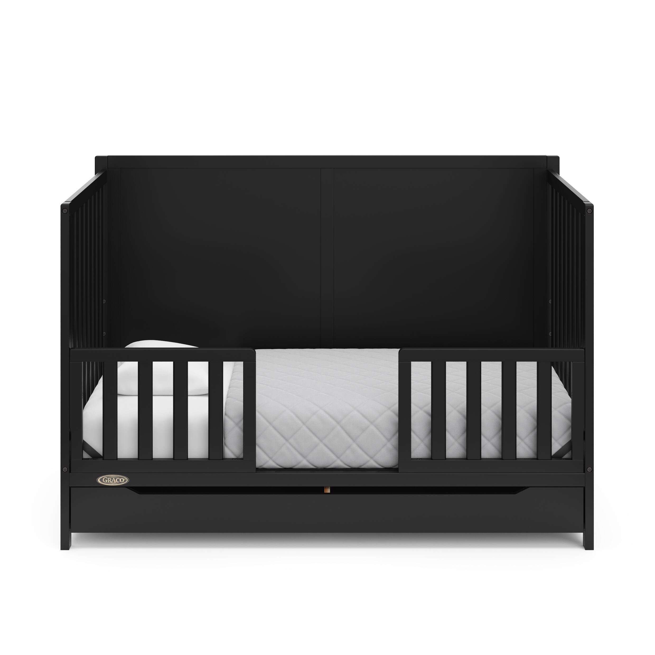 Graco Melrose 5-in-1 Convertible Crib with Drawer, Black, large
