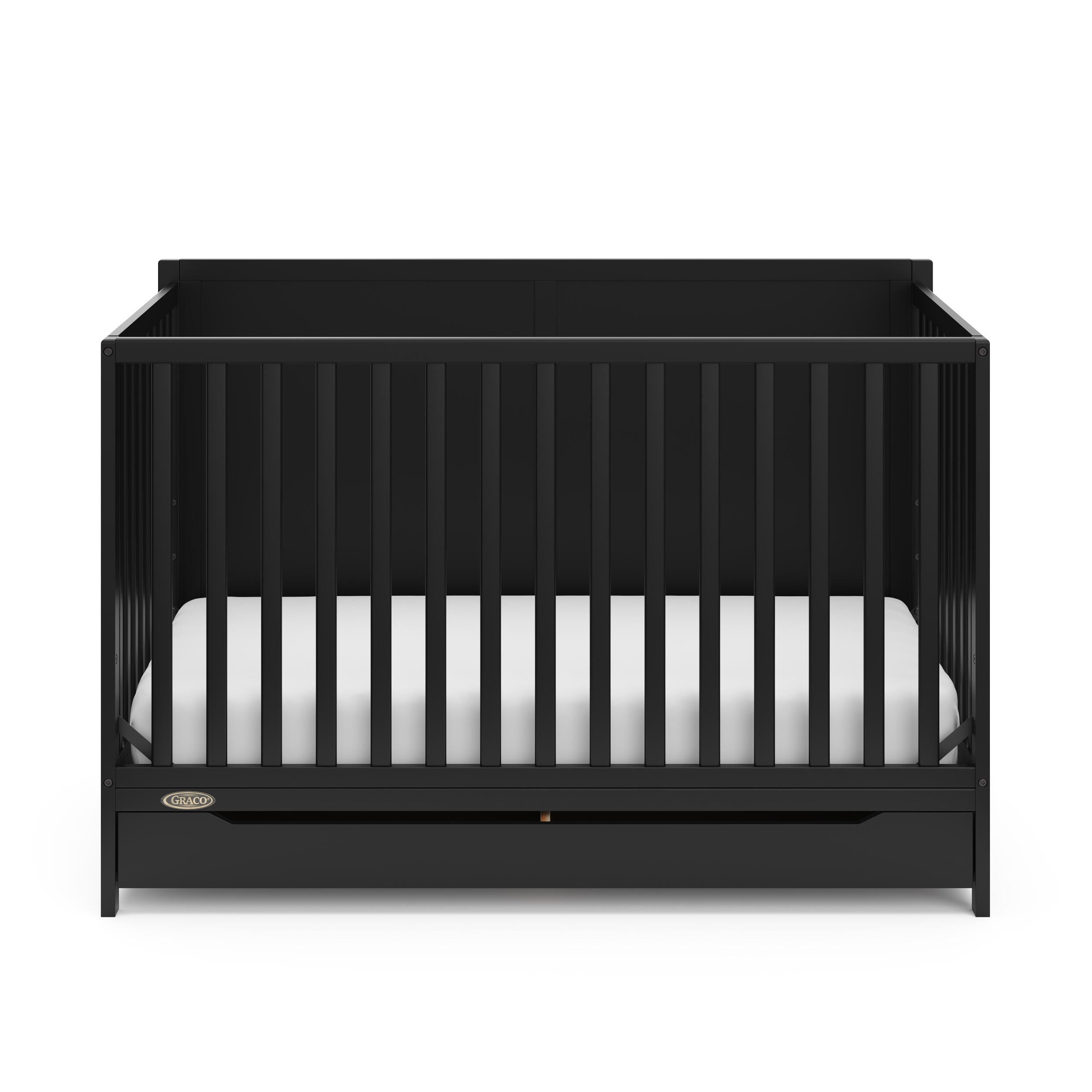 Graco Melrose 5-in-1 Convertible Crib with Drawer, Black, large