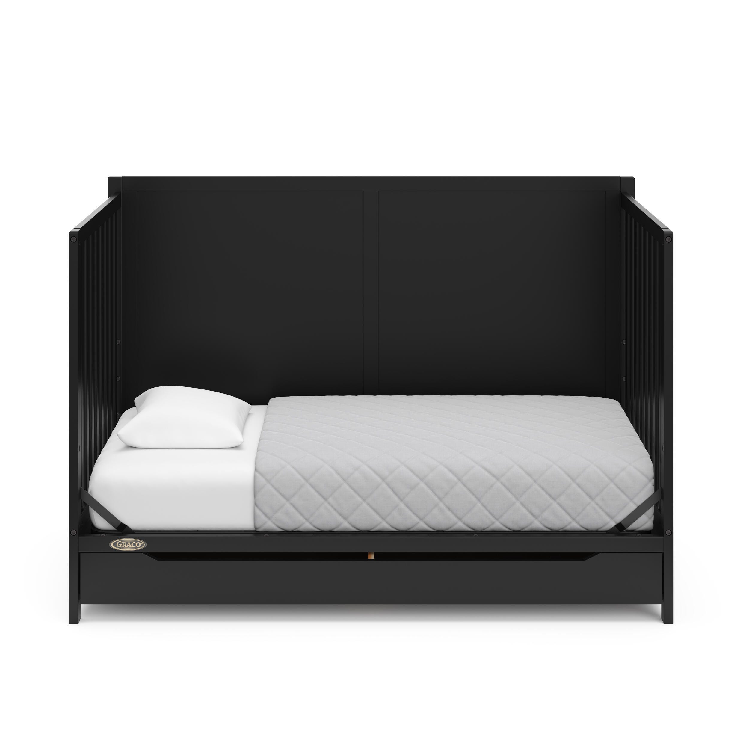 Graco Melrose 5-in-1 Convertible Crib with Drawer, Black, large