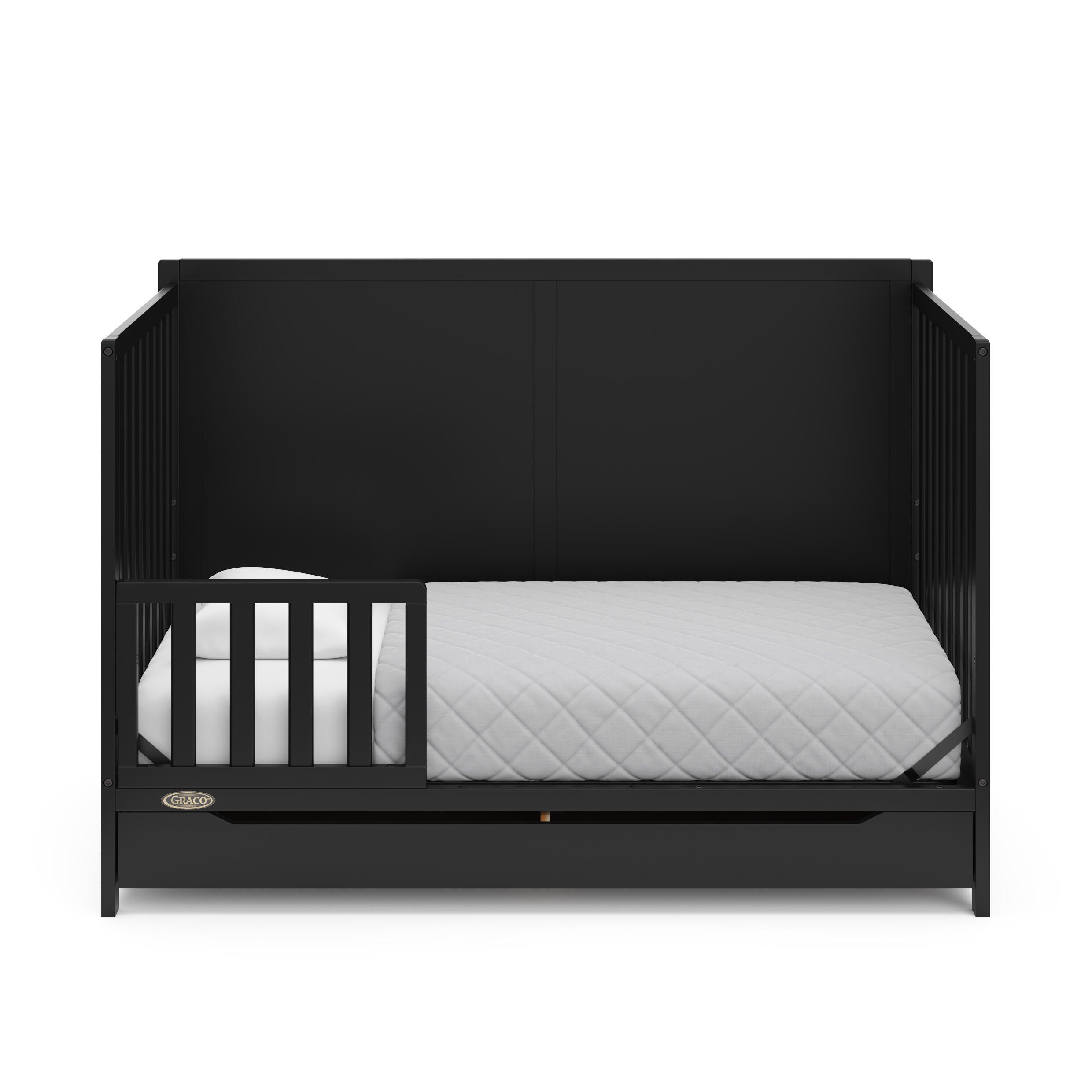 Graco Melrose 5-in-1 Convertible Crib with Drawer, Black, large